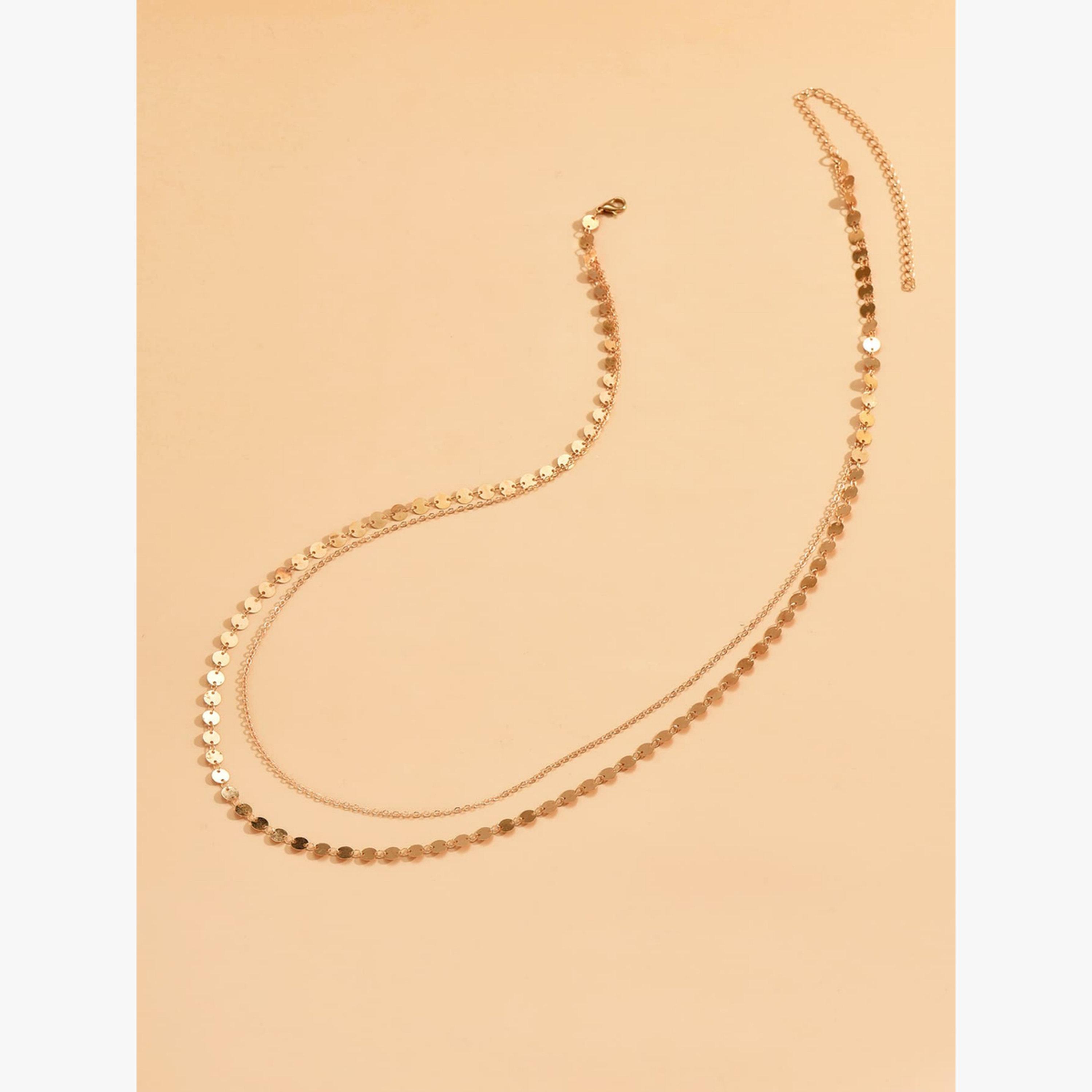 سلسلة خصر بدلايات دائرية وسلسلة مزدوجة-women-watchesandjewellery-jewellery-necklacesandpendants-image-1