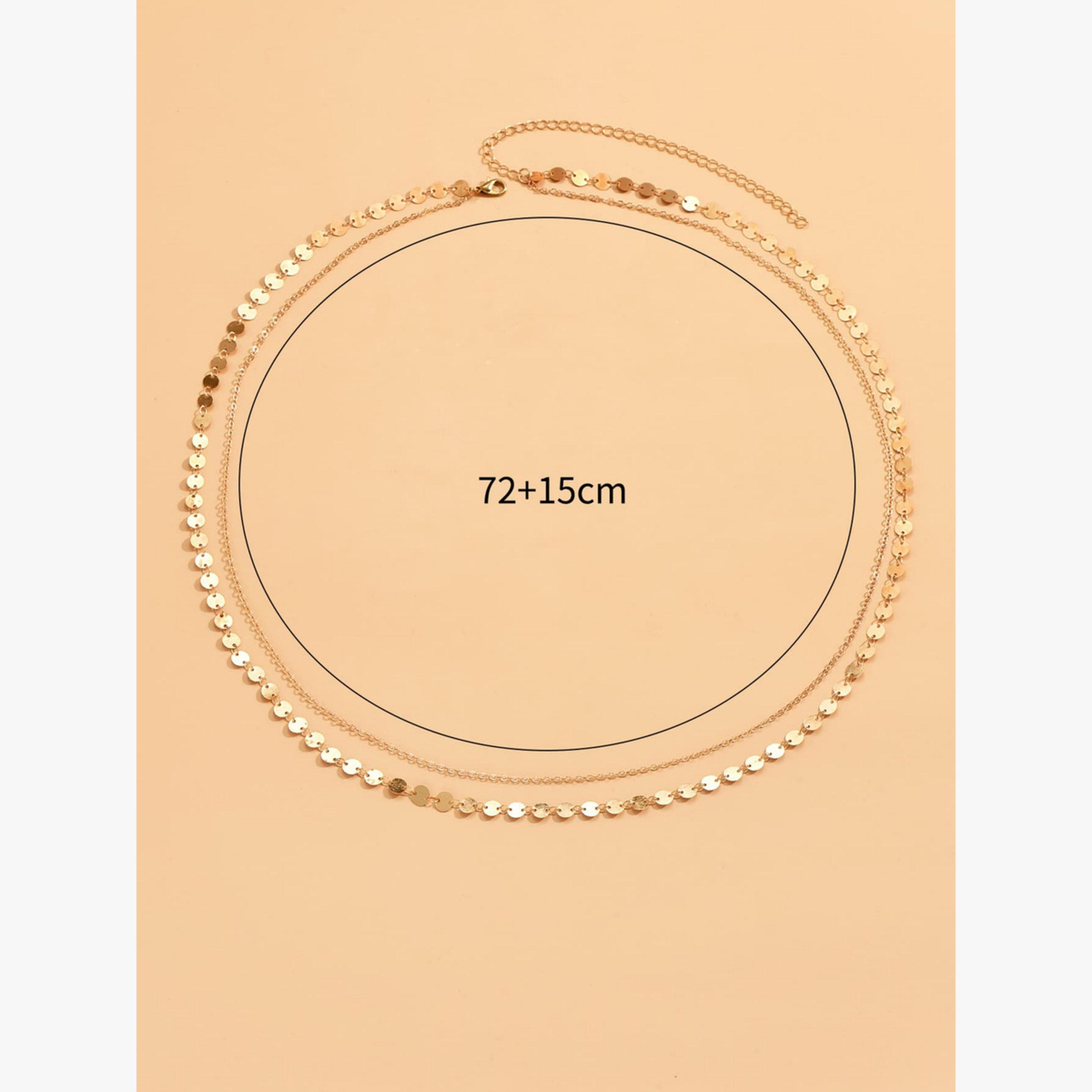 سلسلة خصر بدلايات دائرية وسلسلة مزدوجة-women-watchesandjewellery-jewellery-necklacesandpendants-image-4