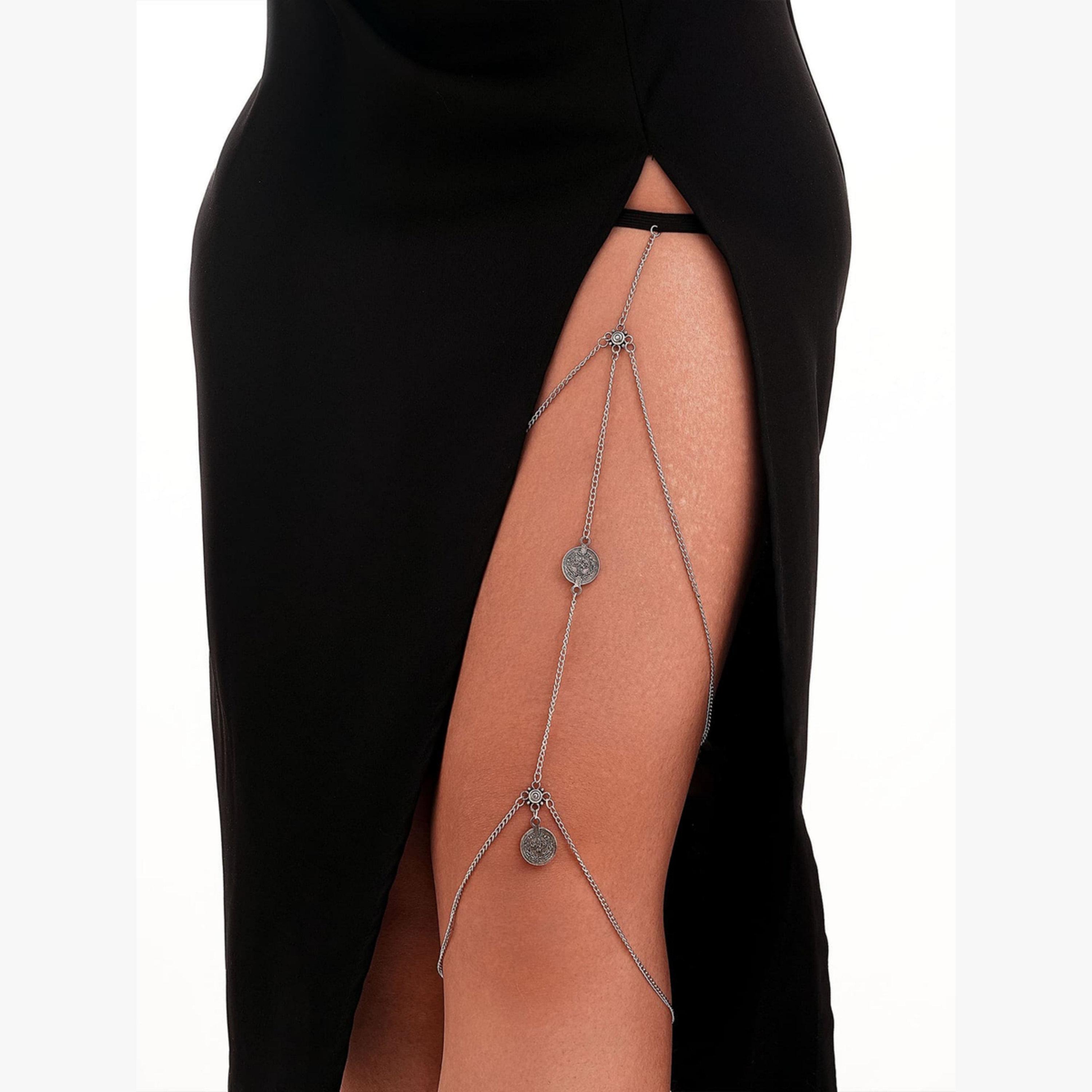 Take Two Layered Thigh Chain with Round Pendants-women-clothing-lingerie-lingerieaccessories-image-6