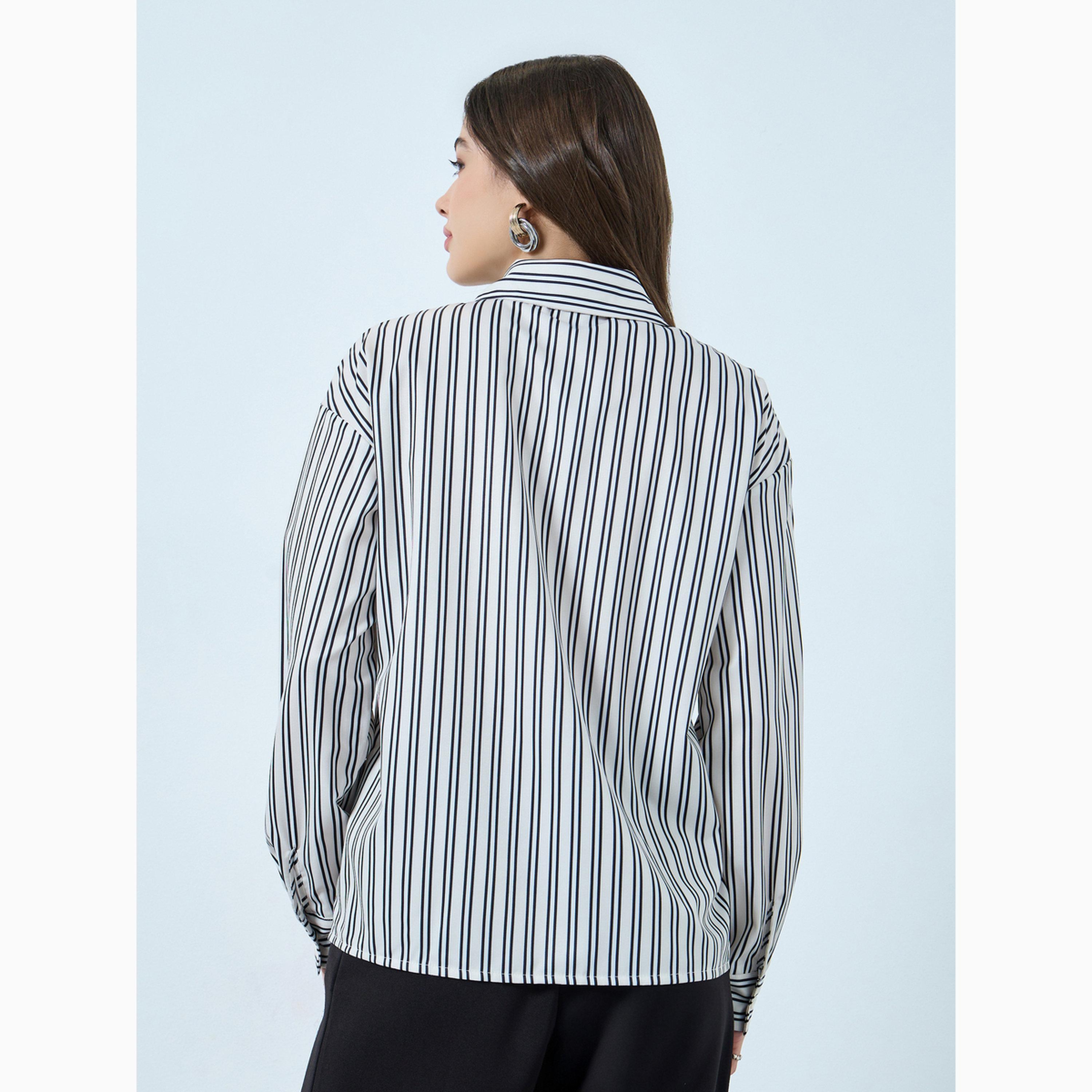 قميص بيج مخطط بأكتاف منسدلة وقصة واسعة-women-clothing-shirtsandblouses-shirts-image-5