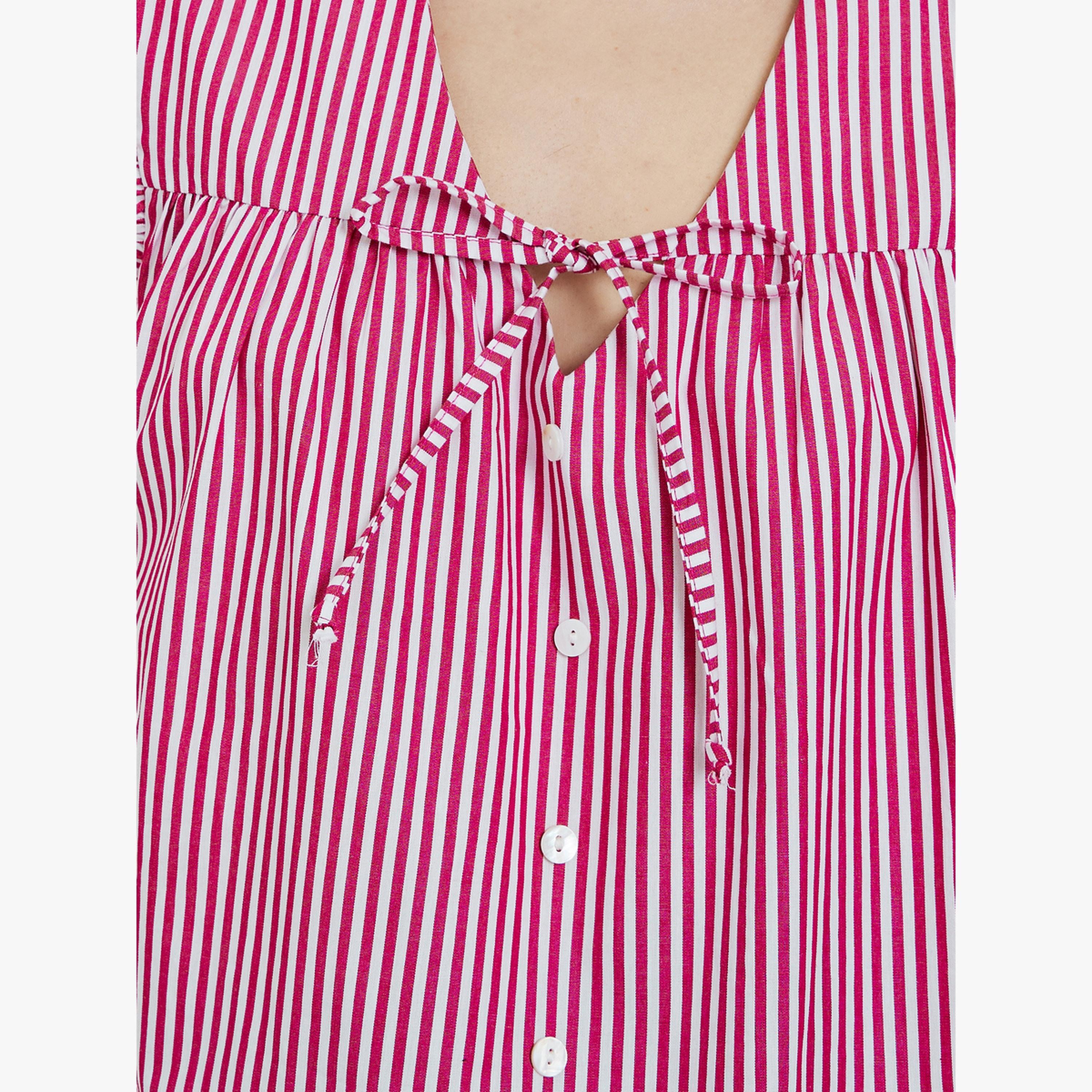 بلوزة بلا أكمام مخططة مع تفاصيل ربط-women-clothing-shirtsandblouses-blouses-image-5