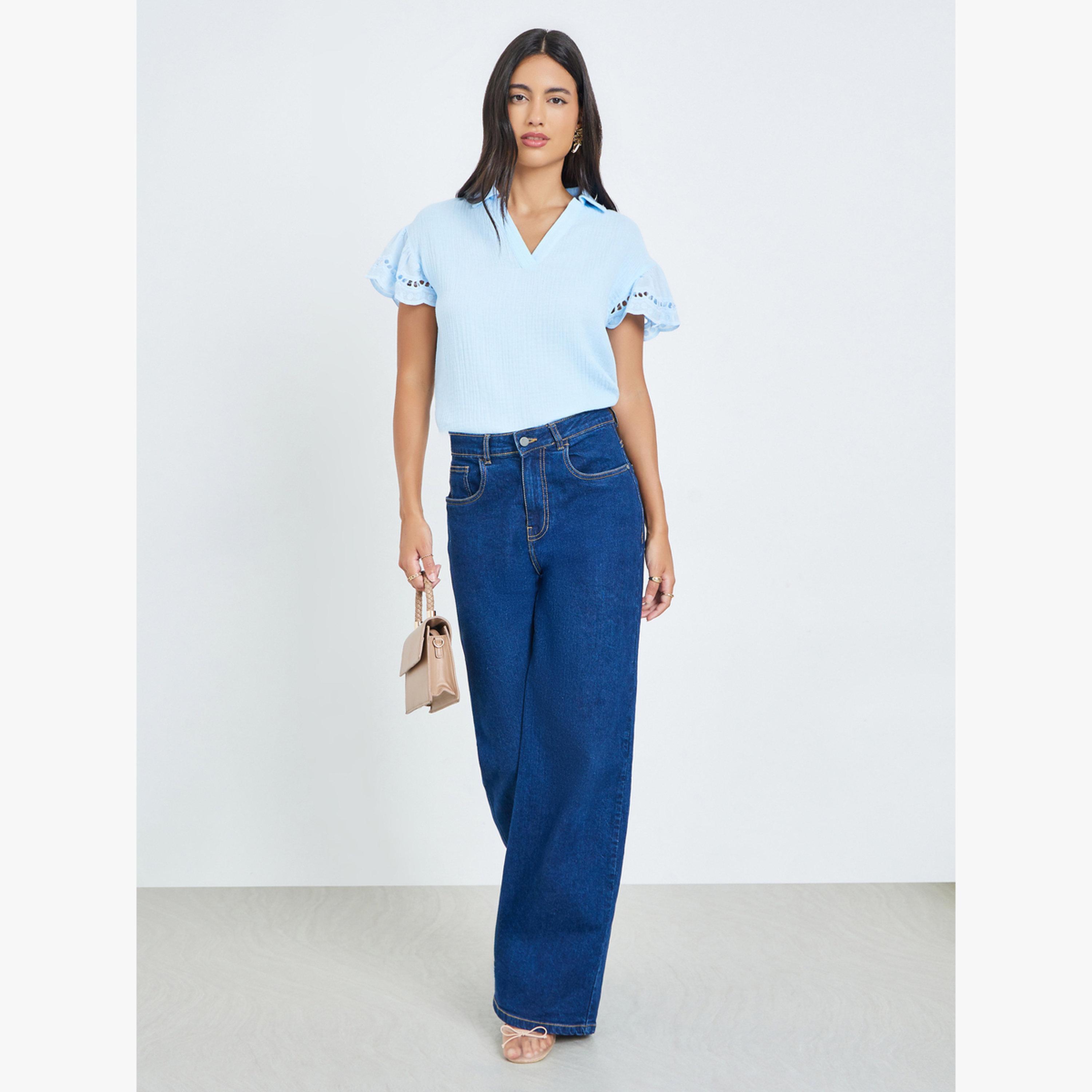 بلوزة بأكمام كشكش-women-clothing-shirtsandblouses-blouses-image-2