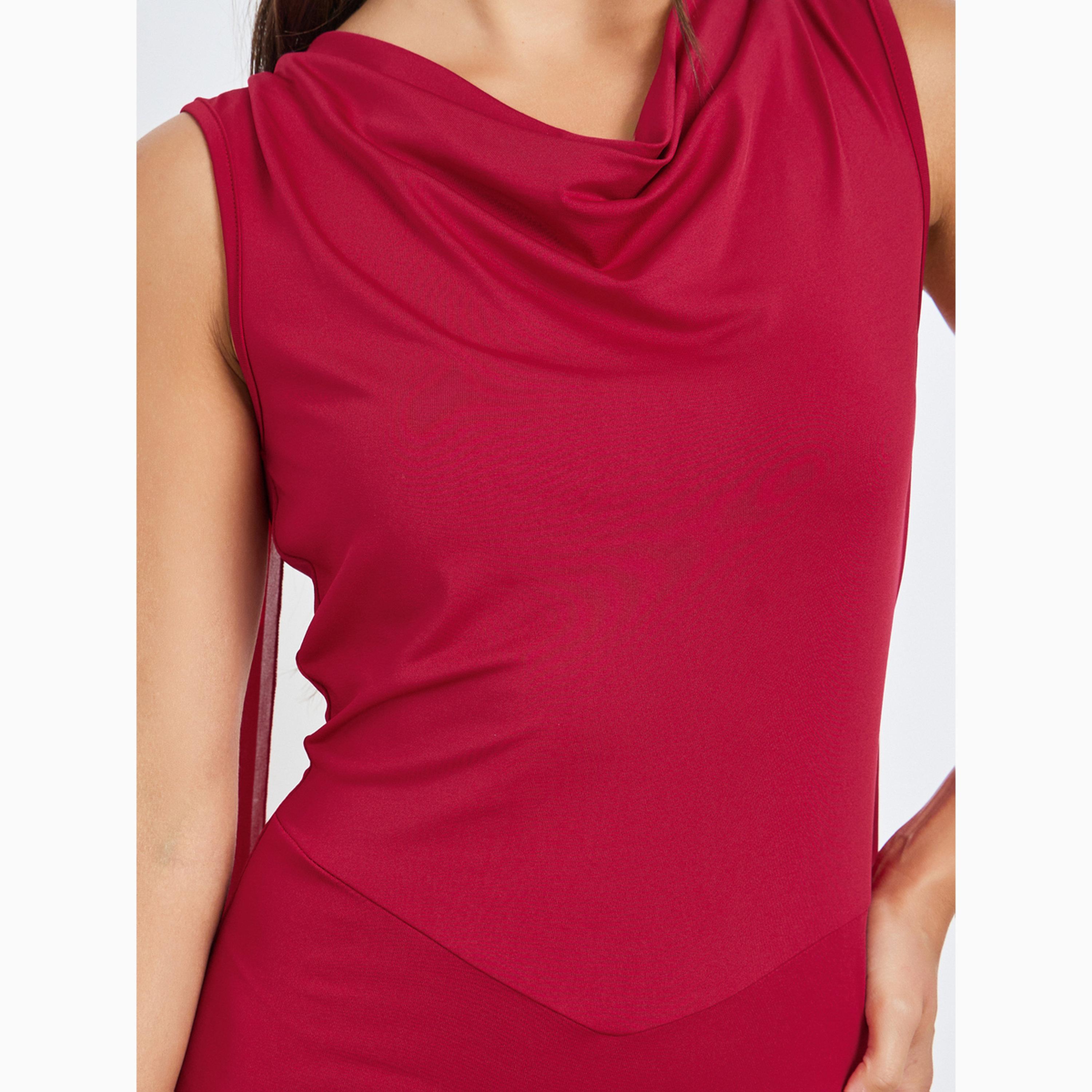 فستان طويل شيفون بتفاصيل درابيه-women-clothing-dresses-image-4