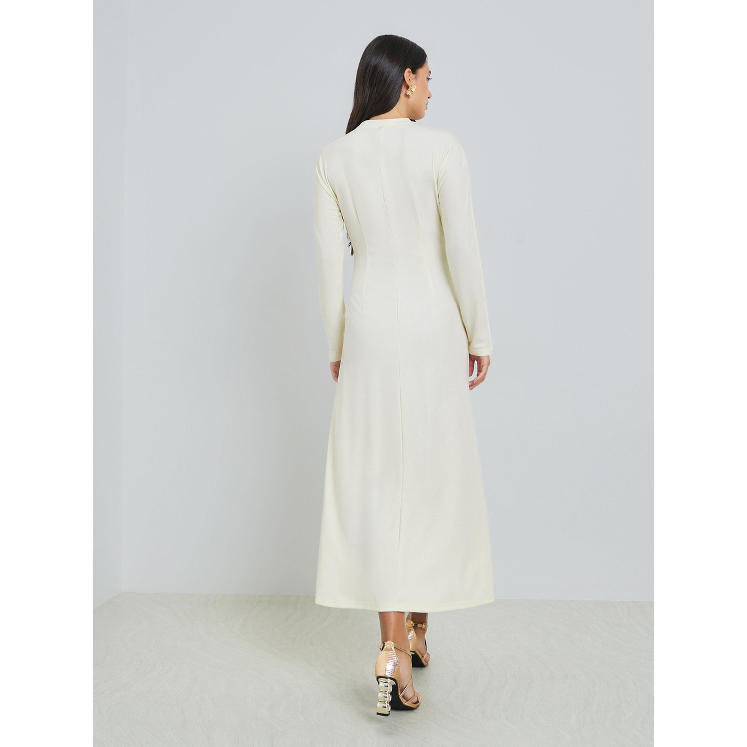 فستان طويل بياقة عالية وتفاصيل سلاسل-women-clothing-dresses-image-4