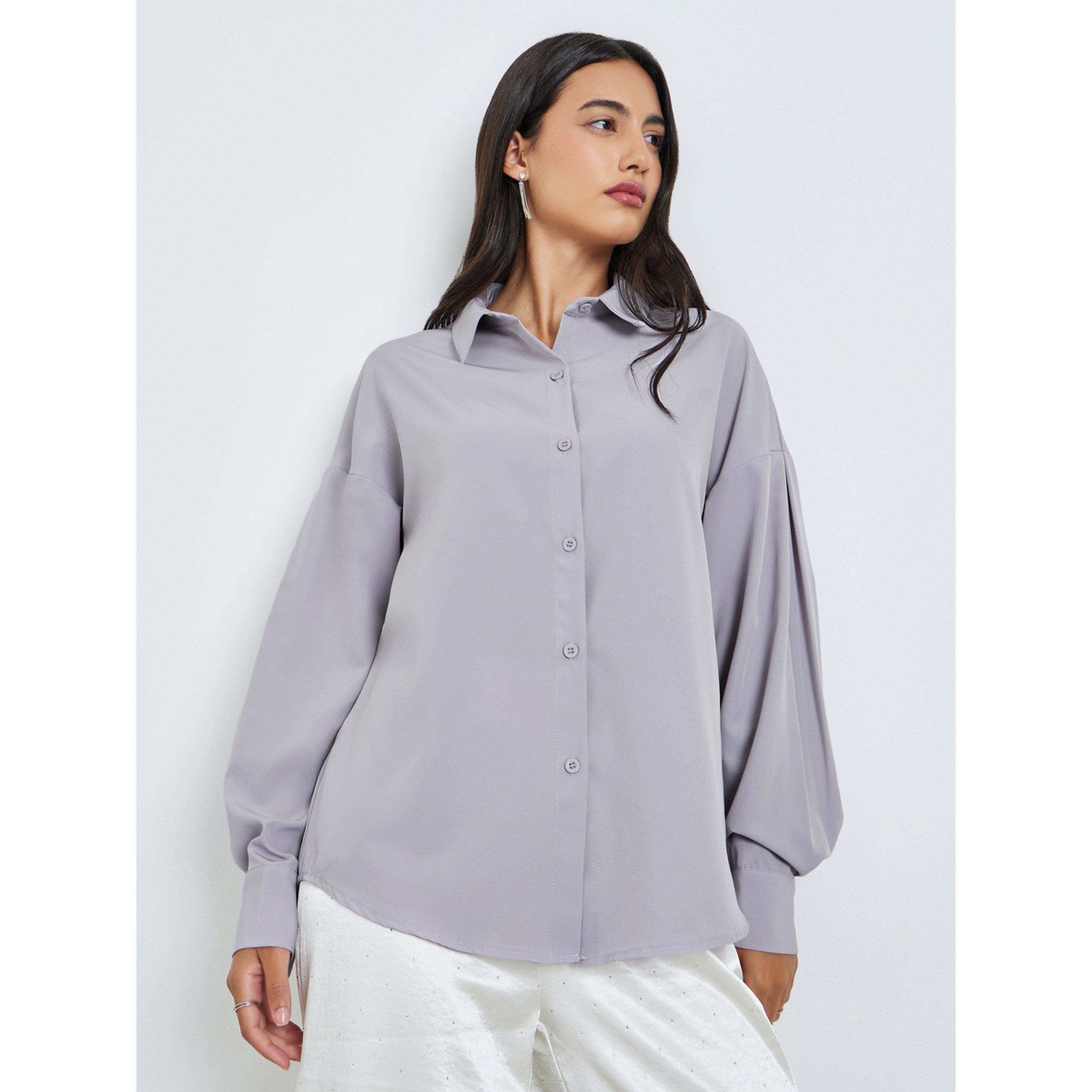 Styli Lilac Button-Down Long Sleeve Shirt-women-clothing-shirtsandblouses-shirts-image-1
