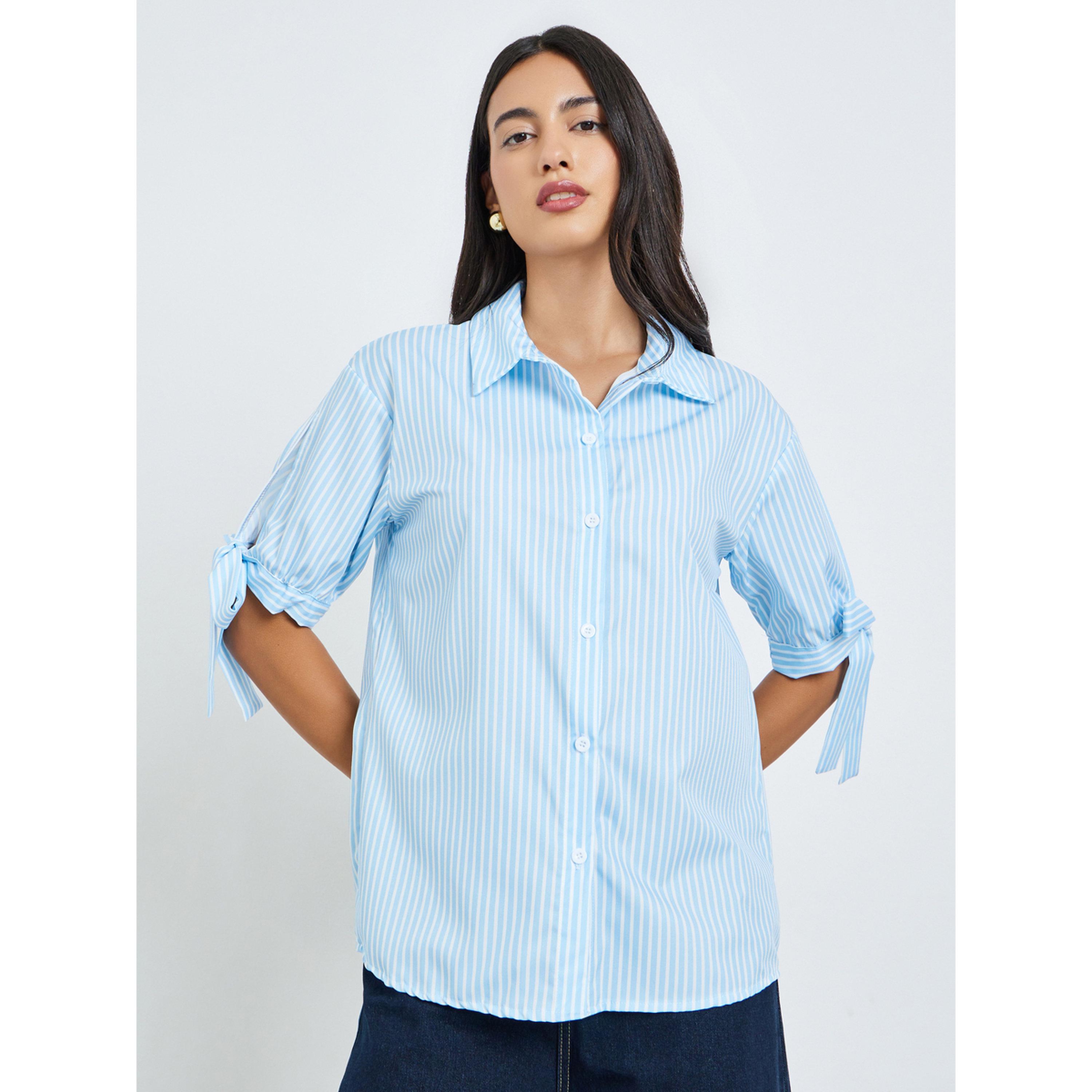 Styli Knot-Knot Casual Oversized Shirt-women-clothing-shirtsandblouses-shirts-image-1