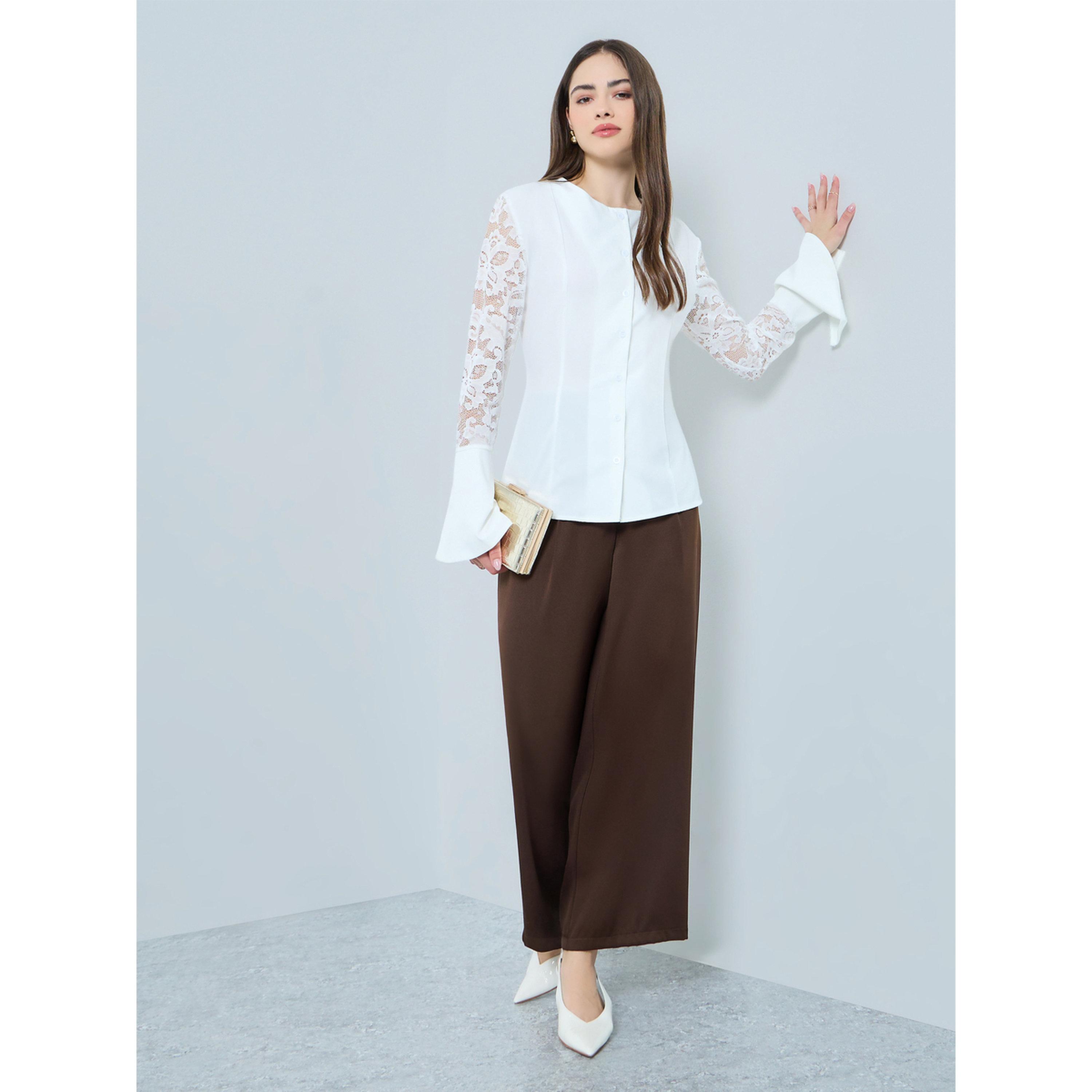 Styli White Lace Bell Sleeve Blouse-women-clothing-shirtsandblouses-blouses-image-2