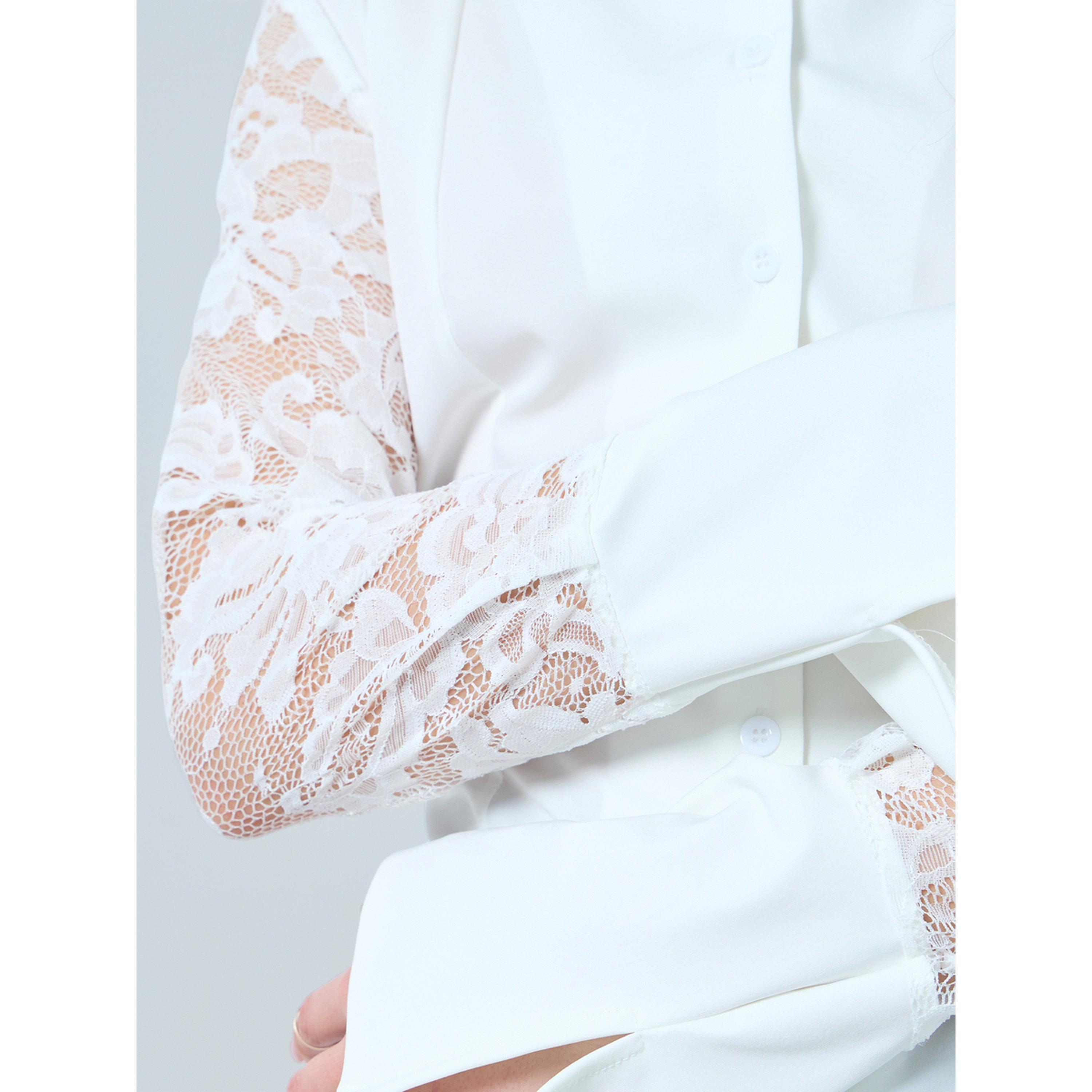 Styli White Lace Bell Sleeve Blouse-women-clothing-shirtsandblouses-blouses-image-5