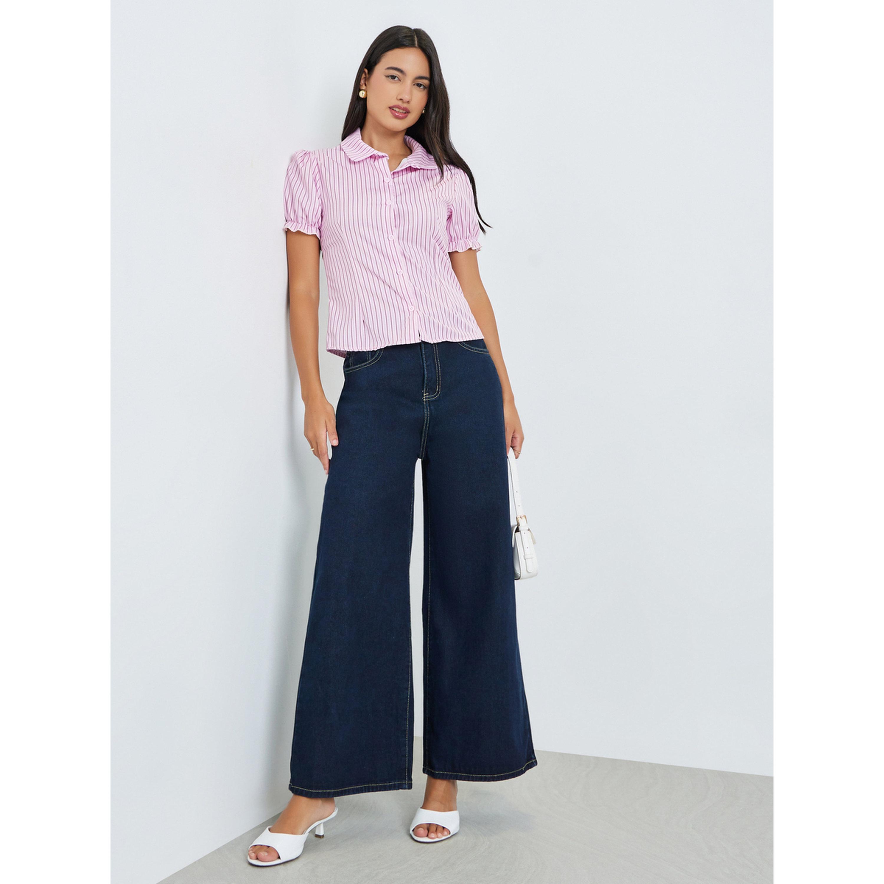 بلوزة مخططة بأكمام منفوخة-women-clothing-shirtsandblouses-shirts-image-2