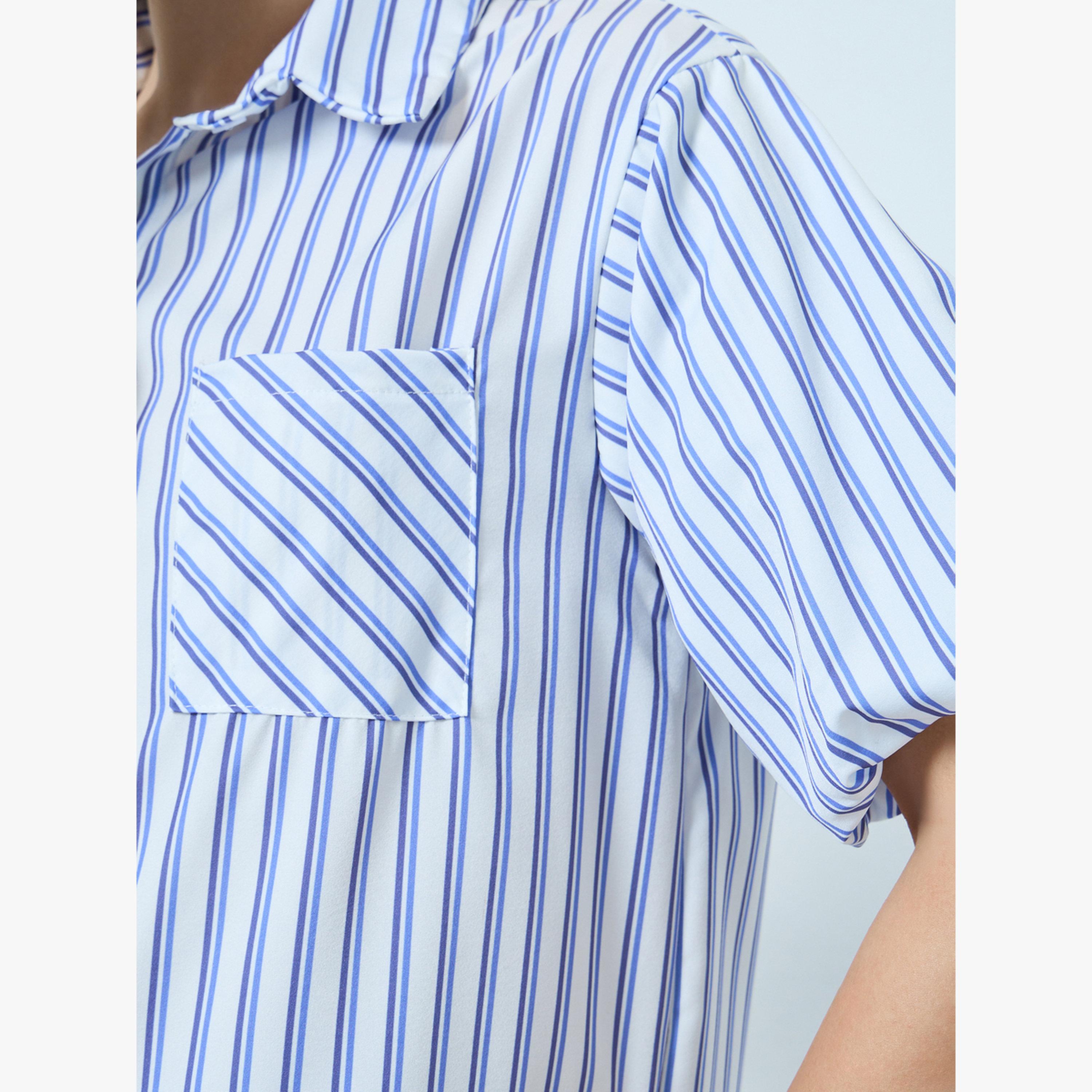 بلوزة مخططة بأكمام منفوخة-women-clothing-shirtsandblouses-shirts-image-5