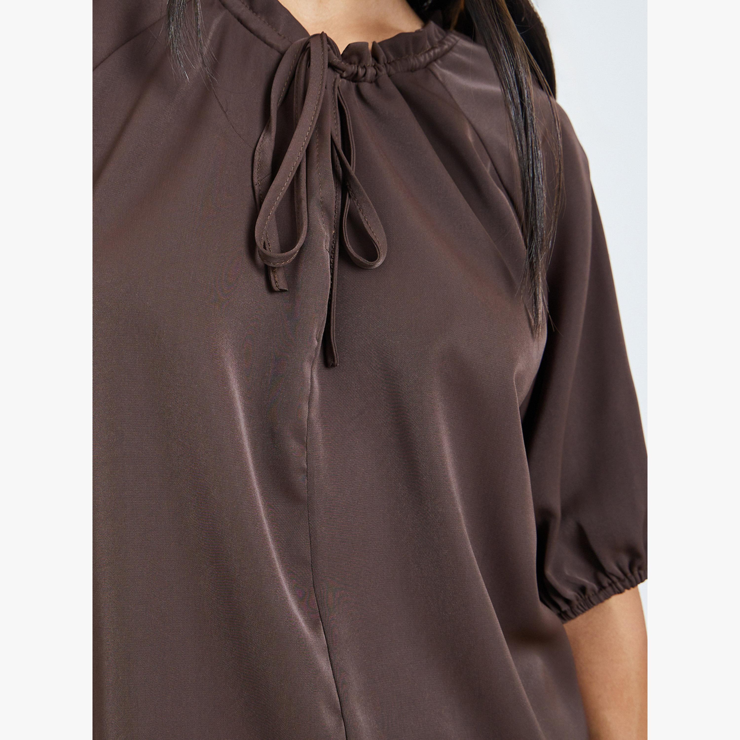 بلوزة سادة بربطة عنق-women-clothing-shirtsandblouses-blouses-image-5