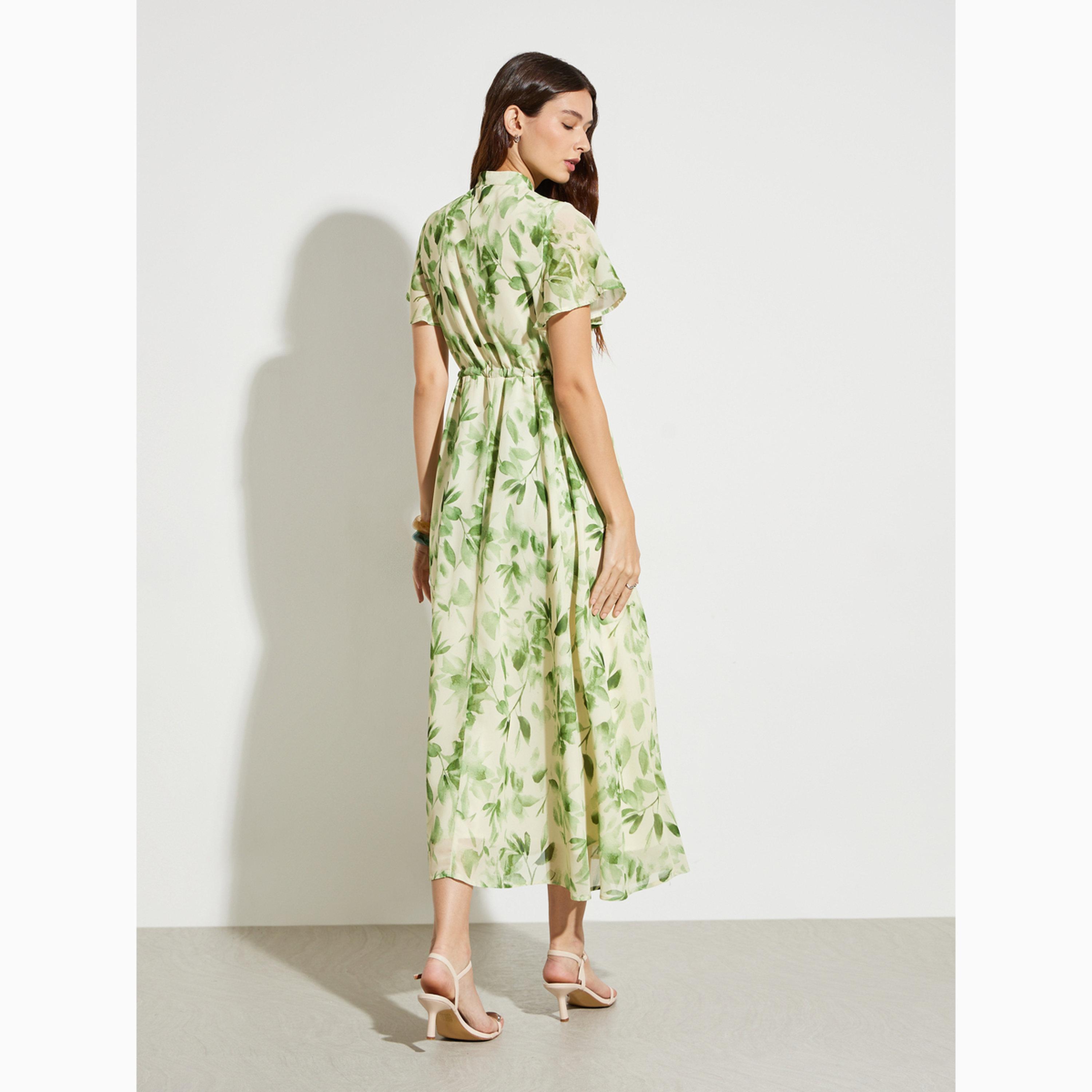 فستان ميدي برباط وتفاصيل زهور-women-clothing-dresses-image-4