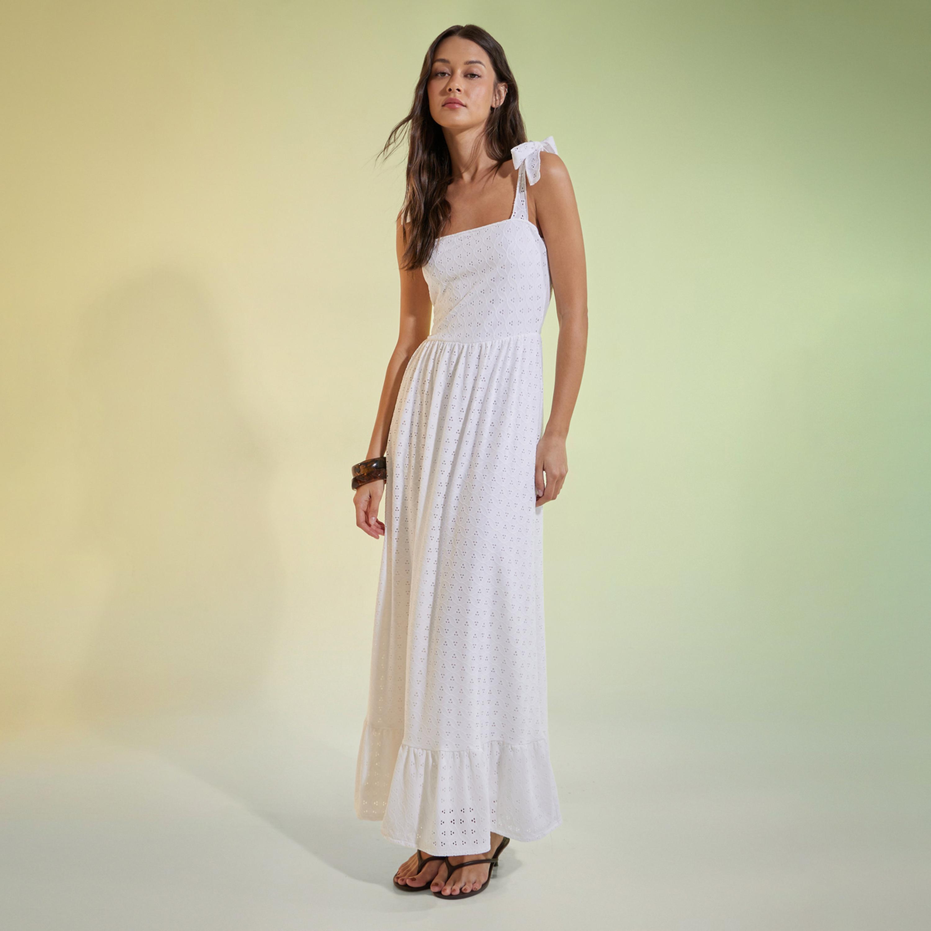 Styli Off White Square Neck Eyelet Maxi Dress-women-clothing-dresses-image-1