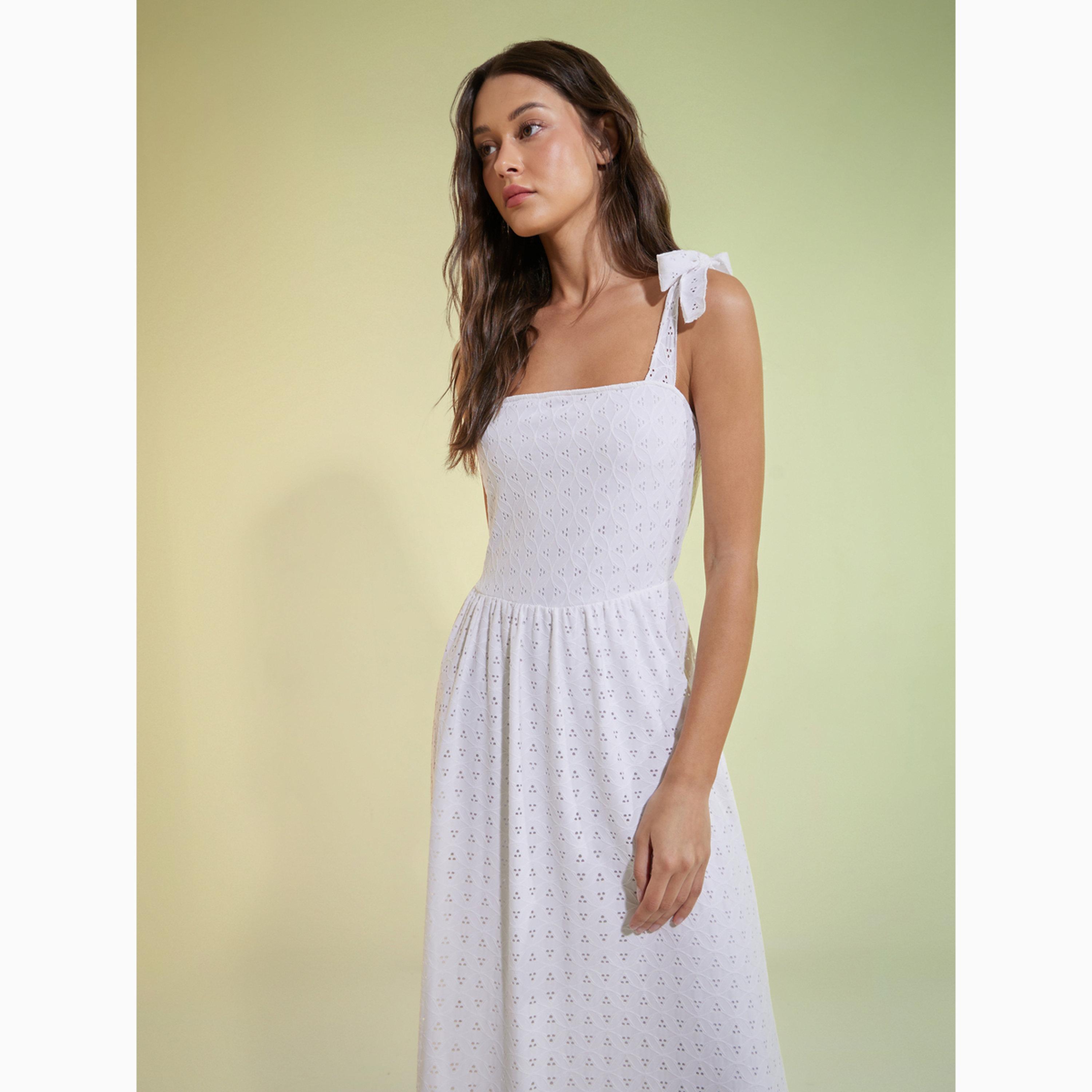 Styli Off White Square Neck Eyelet Maxi Dress-women-clothing-dresses-image-2