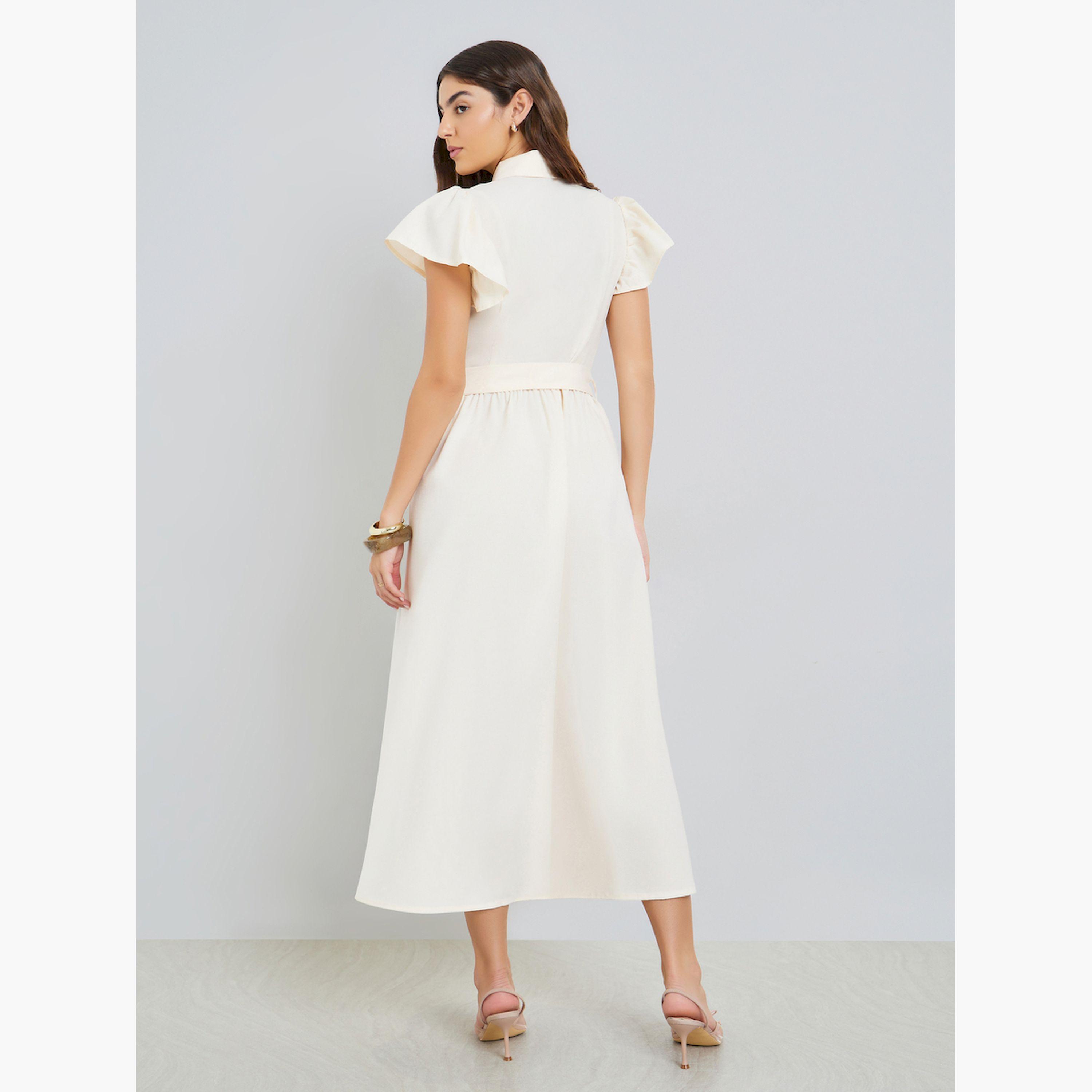 فستان طويل بنمط قميص وطبعة زهور-women-clothing-dresses-image-4