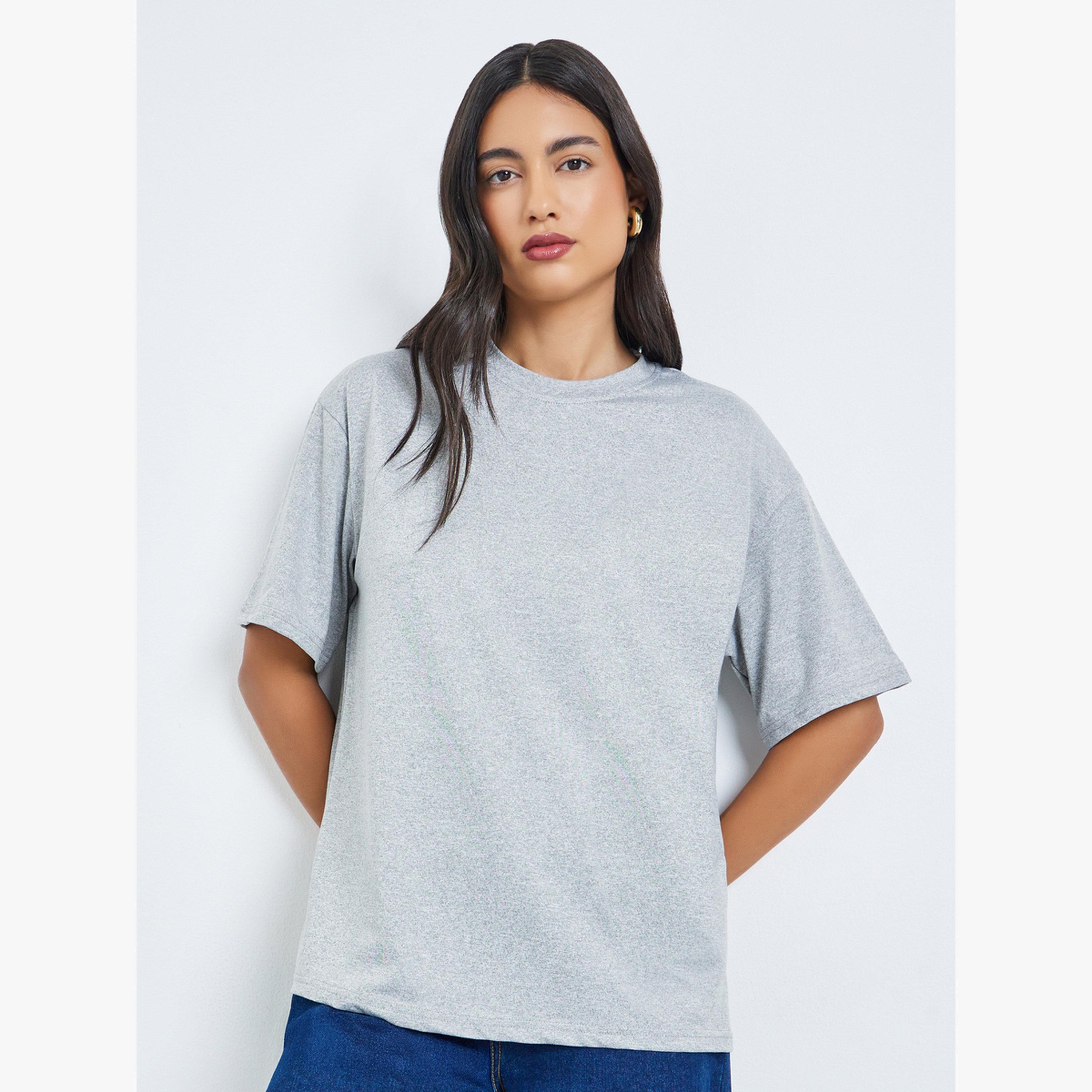 تيشيرت بقصة مريحة بطبعة جرافيك فلوريدا-women-clothing-tshirts-image-1