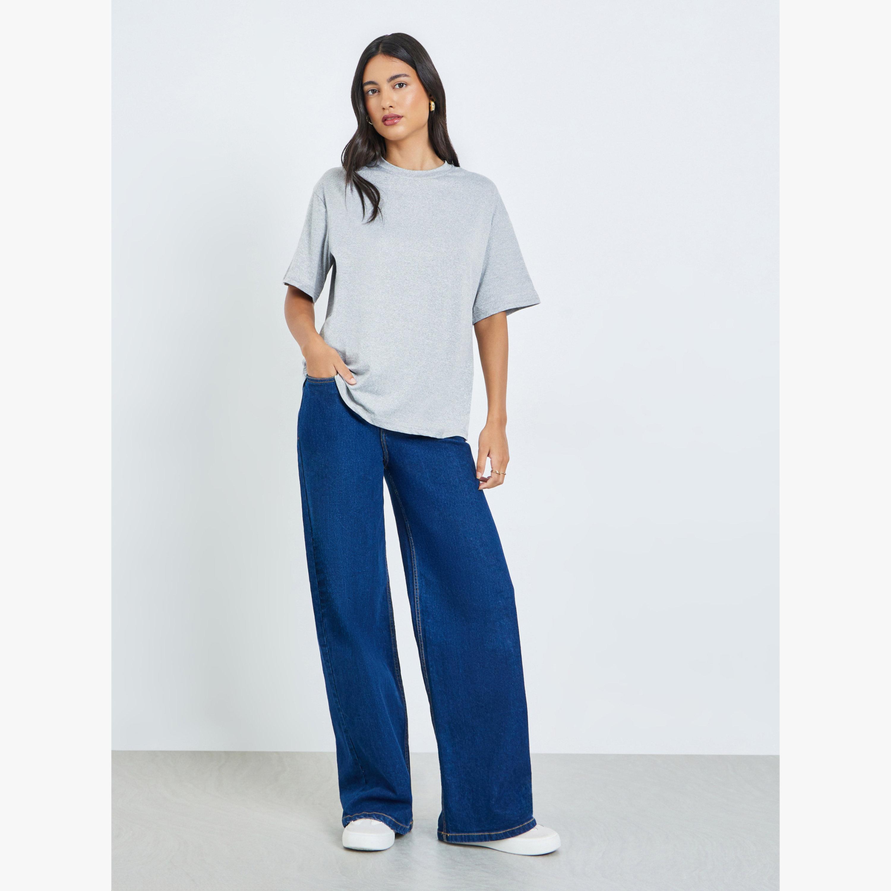 تيشيرت بقصة مريحة بطبعة جرافيك فلوريدا-women-clothing-tshirts-image-2