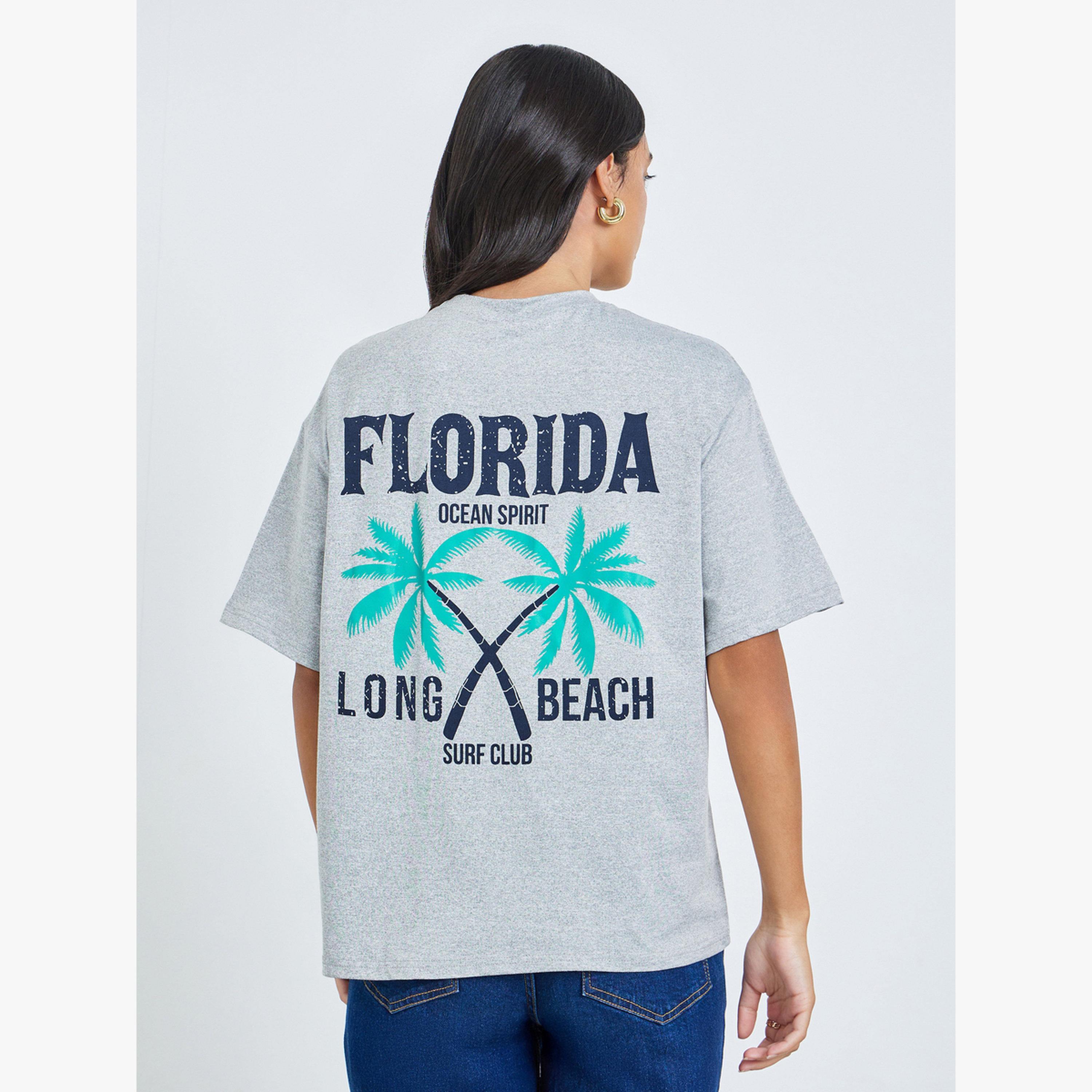 Styli Grey Florida Graphic Print Relaxed Fit T-Shirt-women-clothing-tshirts-image-4