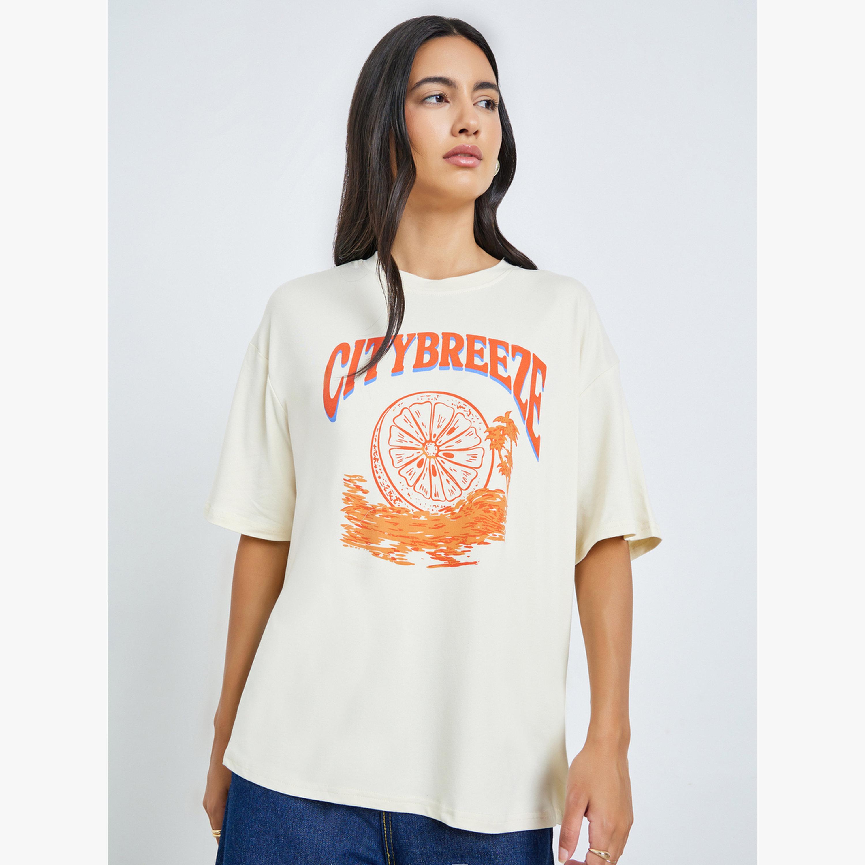 Styli Cream City Breeze Graphic Oversized T-Shirt-women-clothing-tshirts-image-1