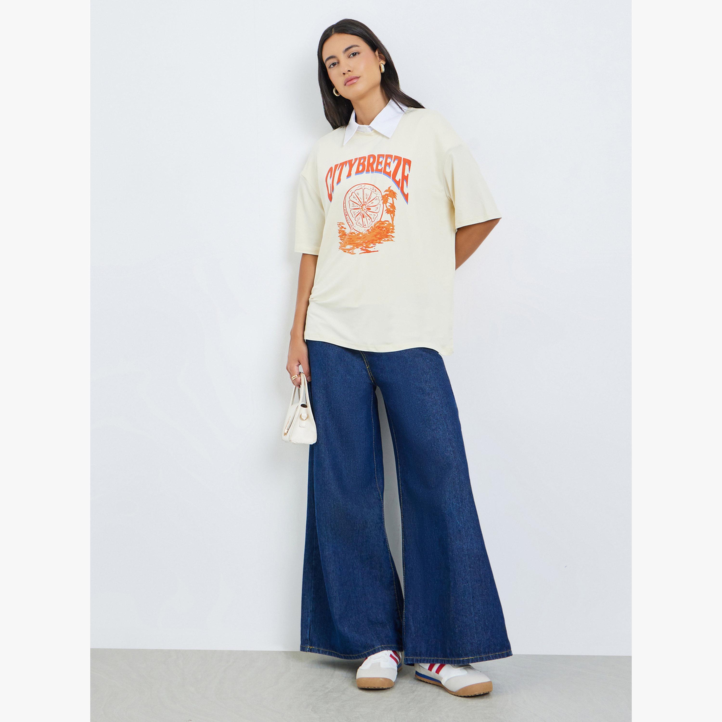 Styli Cream City Breeze Graphic Oversized T-Shirt-women-clothing-tshirts-image-2