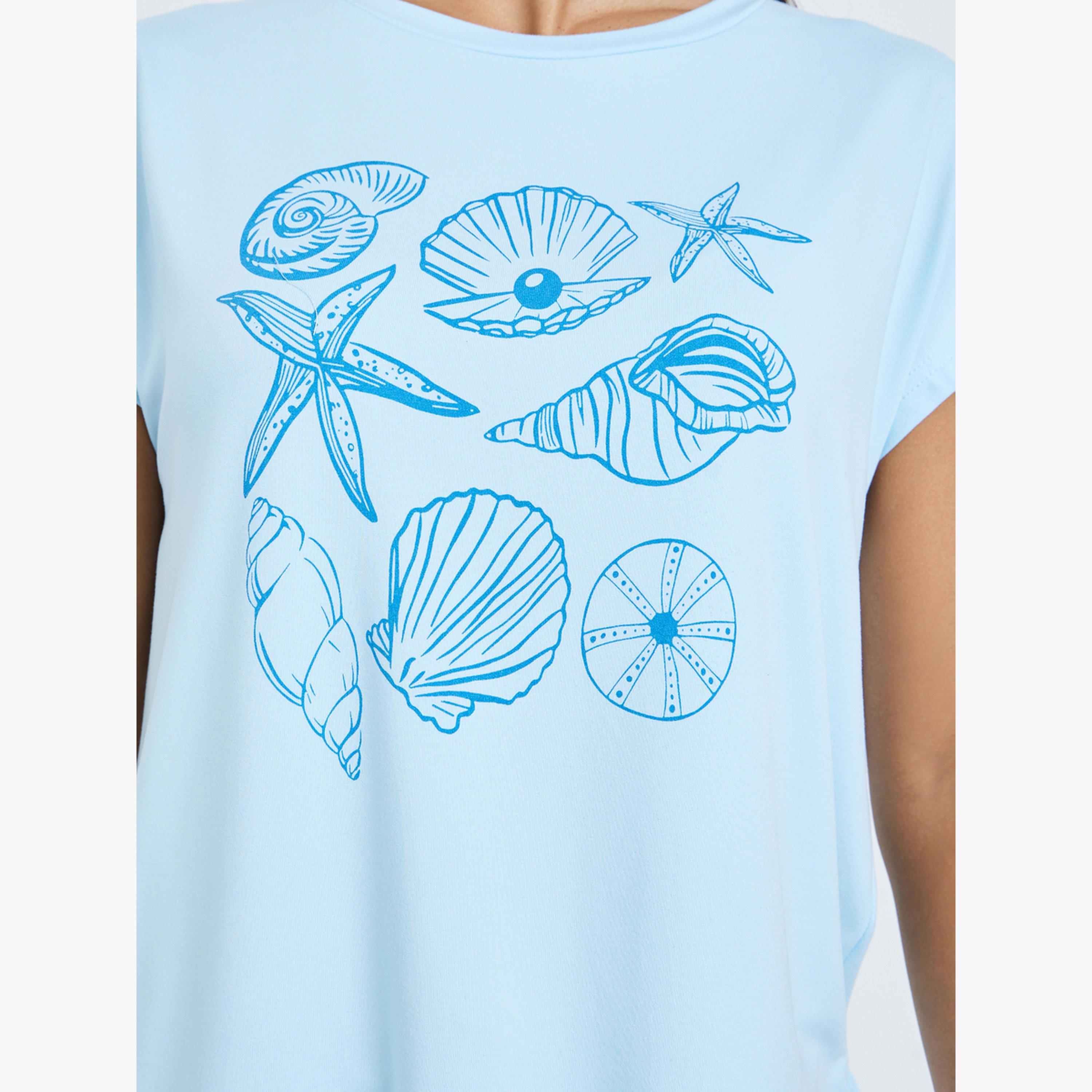 تيشيرت بطبعة صدفة جرافيك-women-clothing-tshirts-image-5