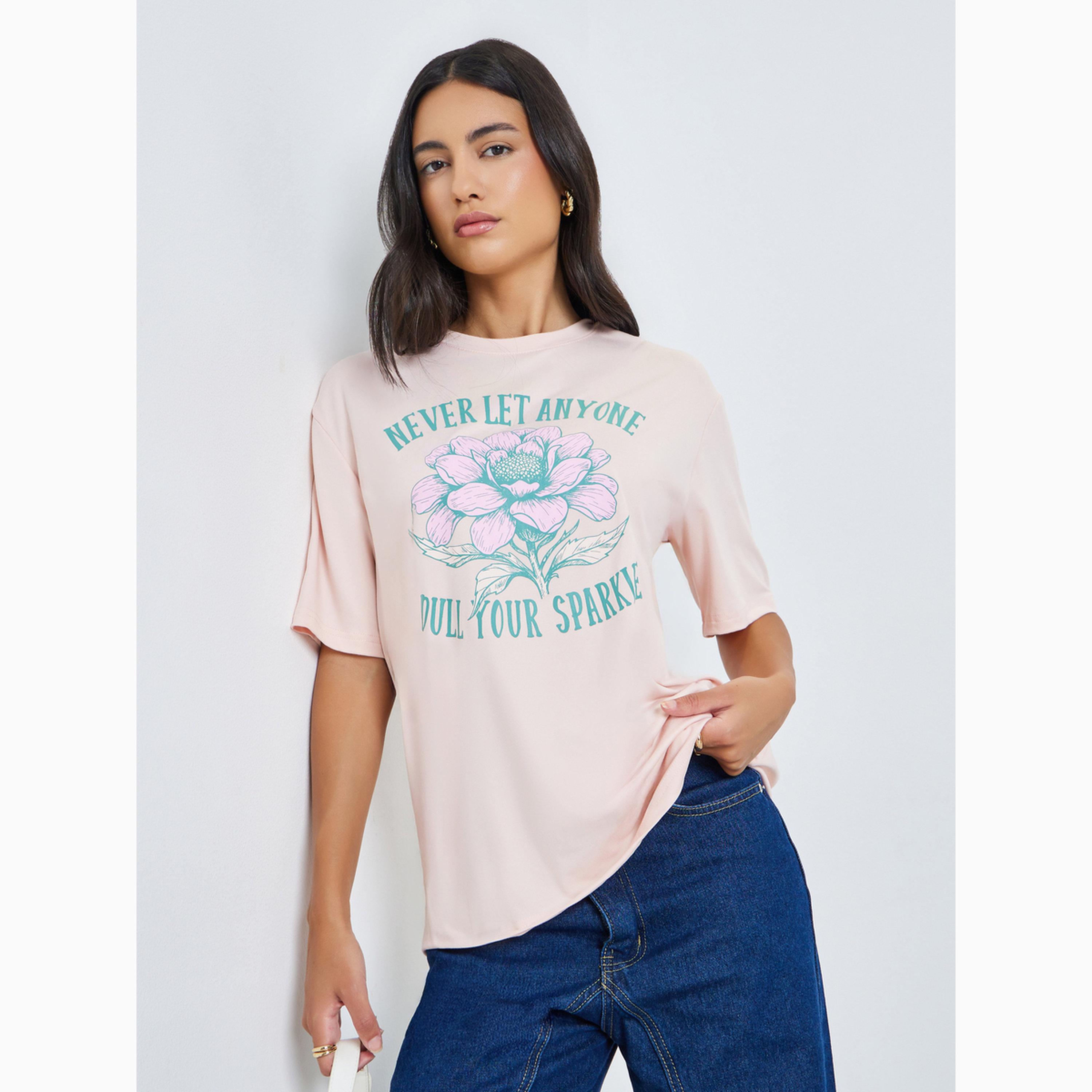 Styli Light Pink Floral Graphic T-Shirt-women-clothing-tshirts-image-1