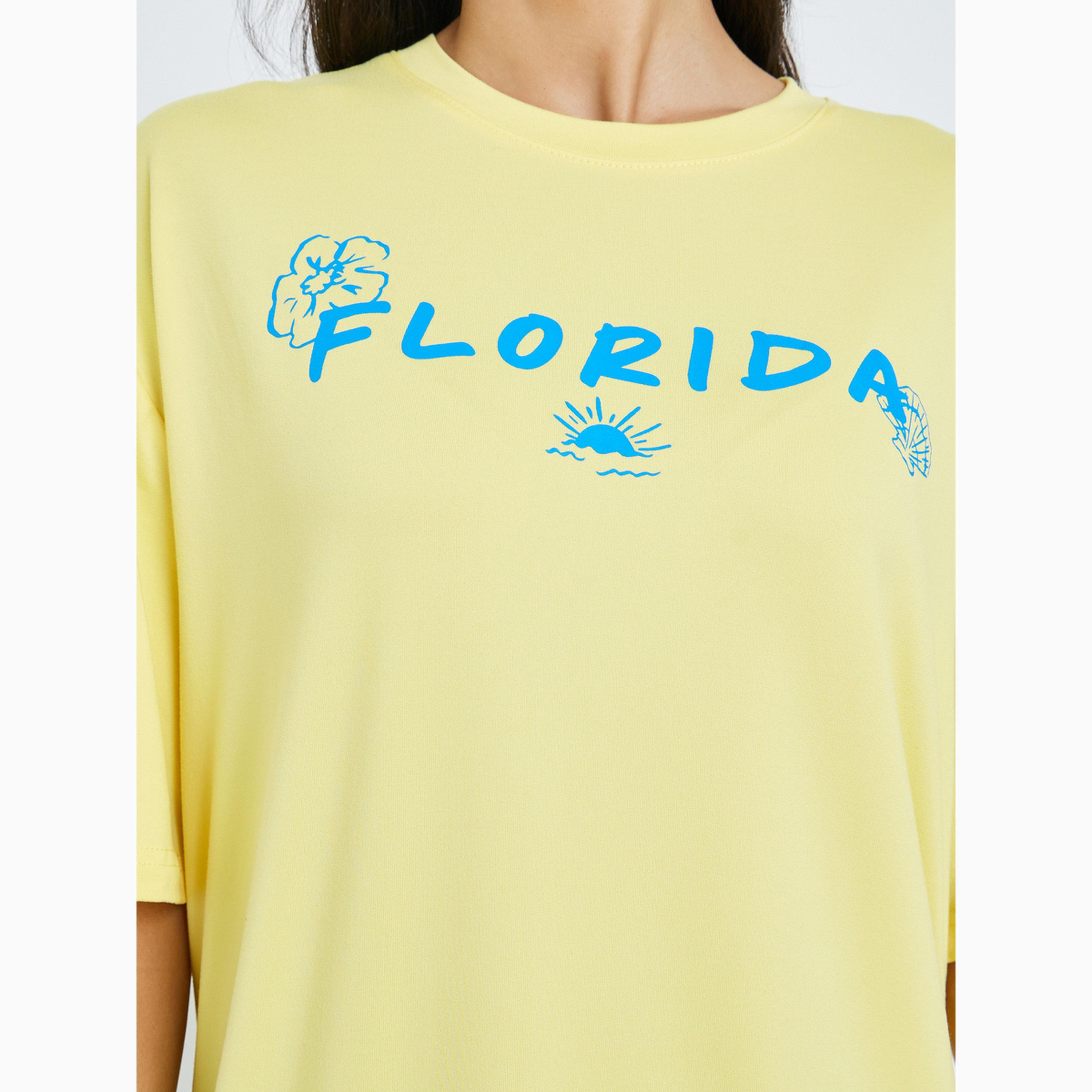 Styli Yellow Graphic Print Oversized T-Shirt-women-clothing-tshirts-image-4