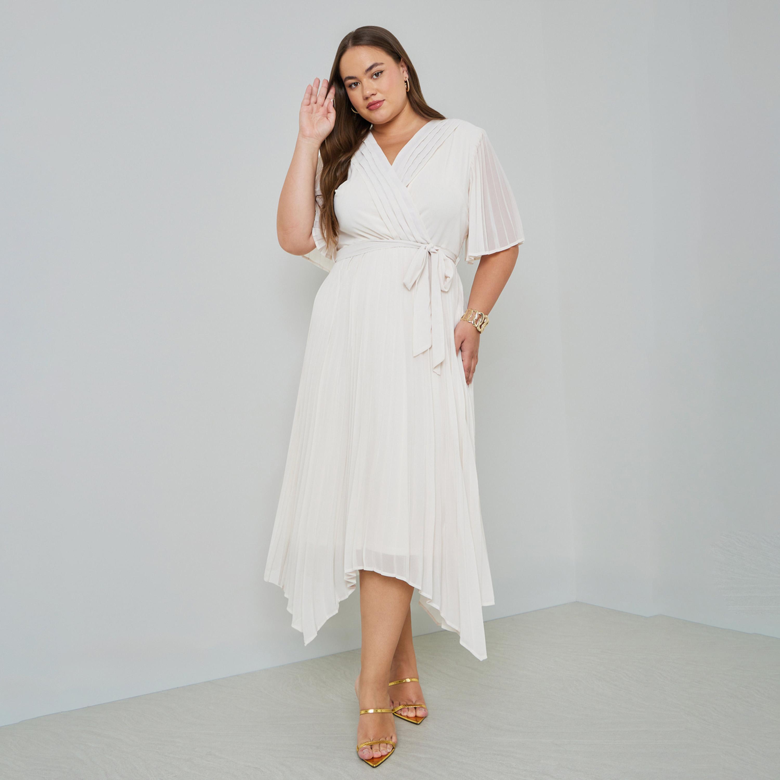 Styli Plus Size Asymmetric Hem Pleated Midi Dress-women-clothing-dresses-image-1