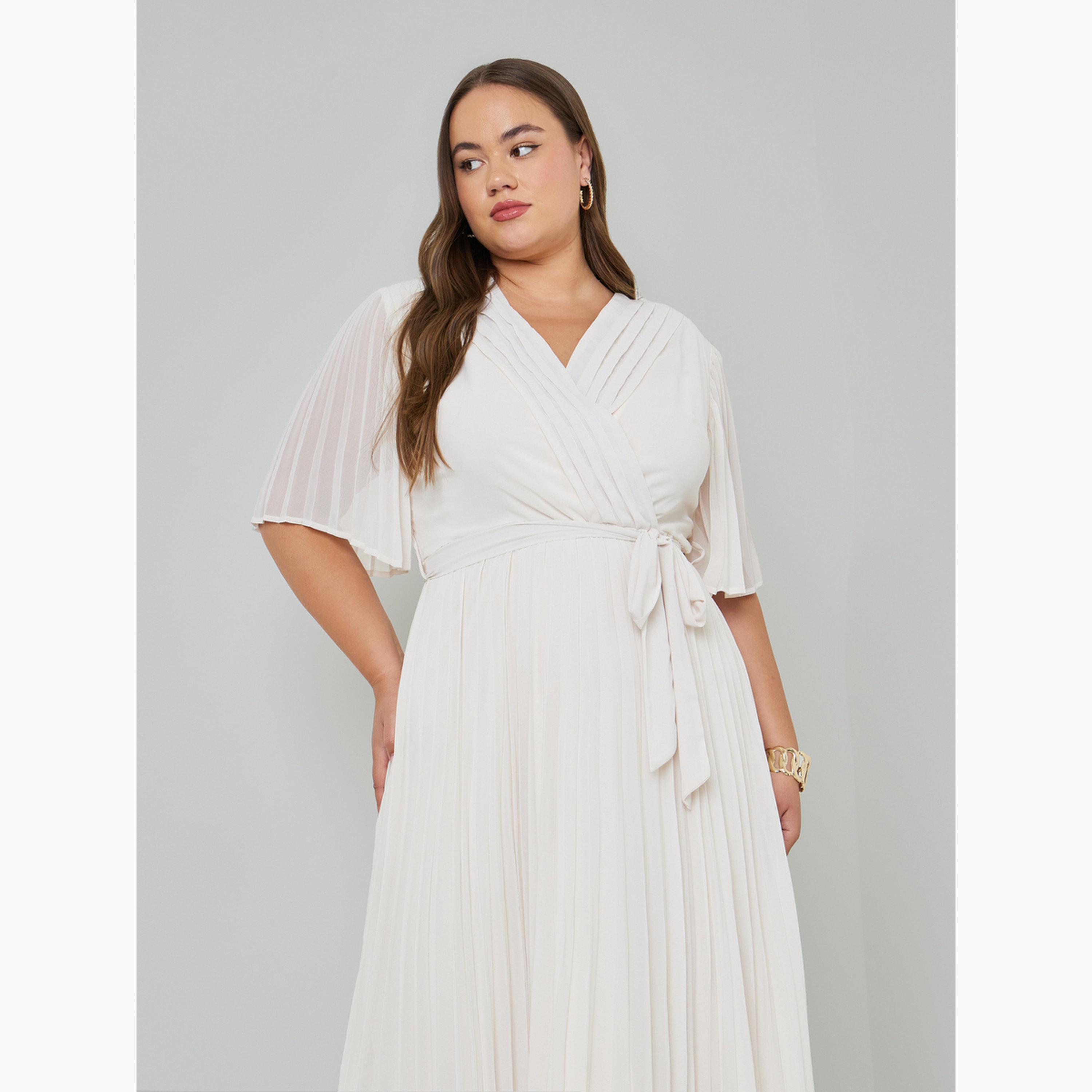 Styli Plus Size Asymmetric Hem Pleated Midi Dress-women-clothing-dresses-image-2