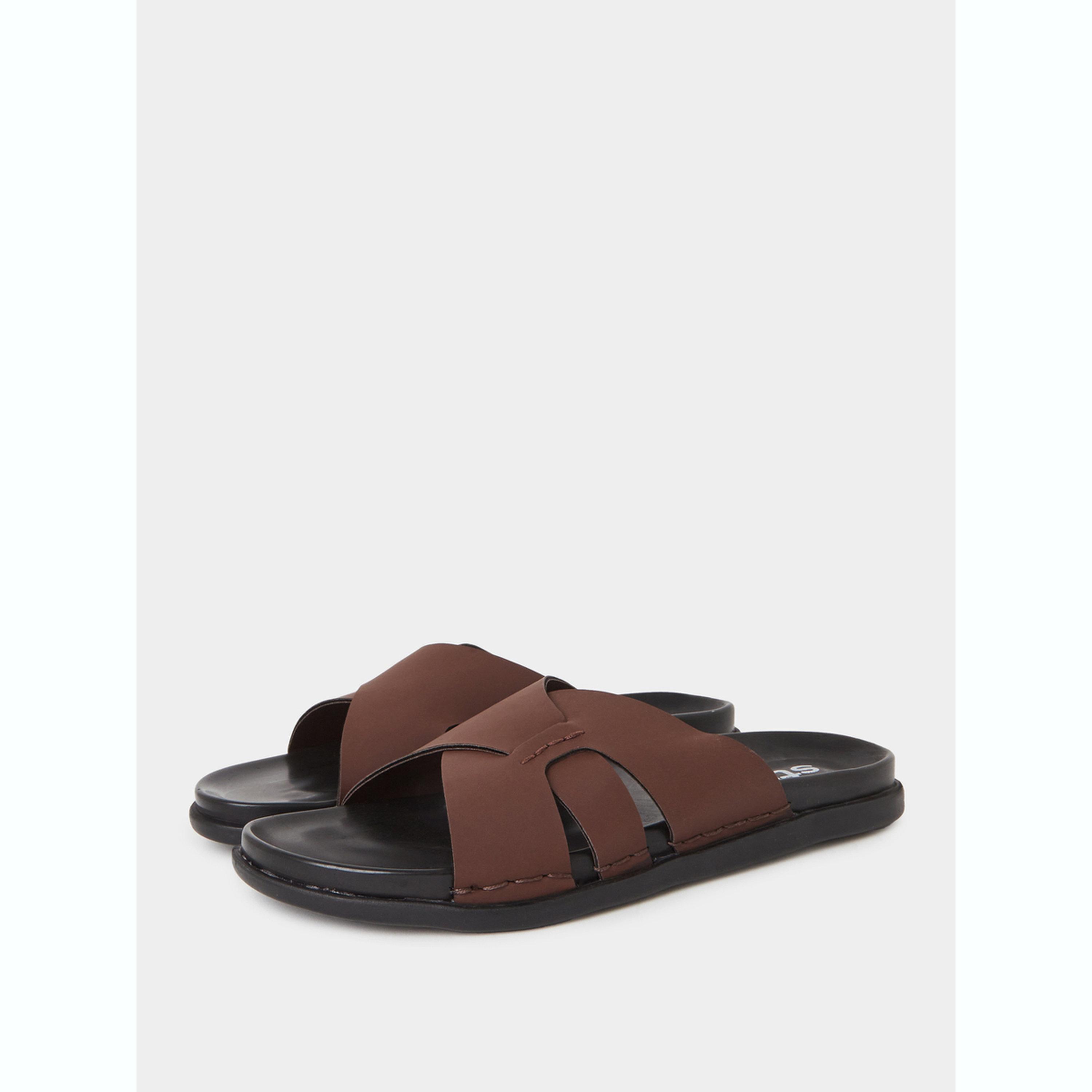 Styli Men Solid Cross-Strap Sandals-men-shoes-sandals-image-1