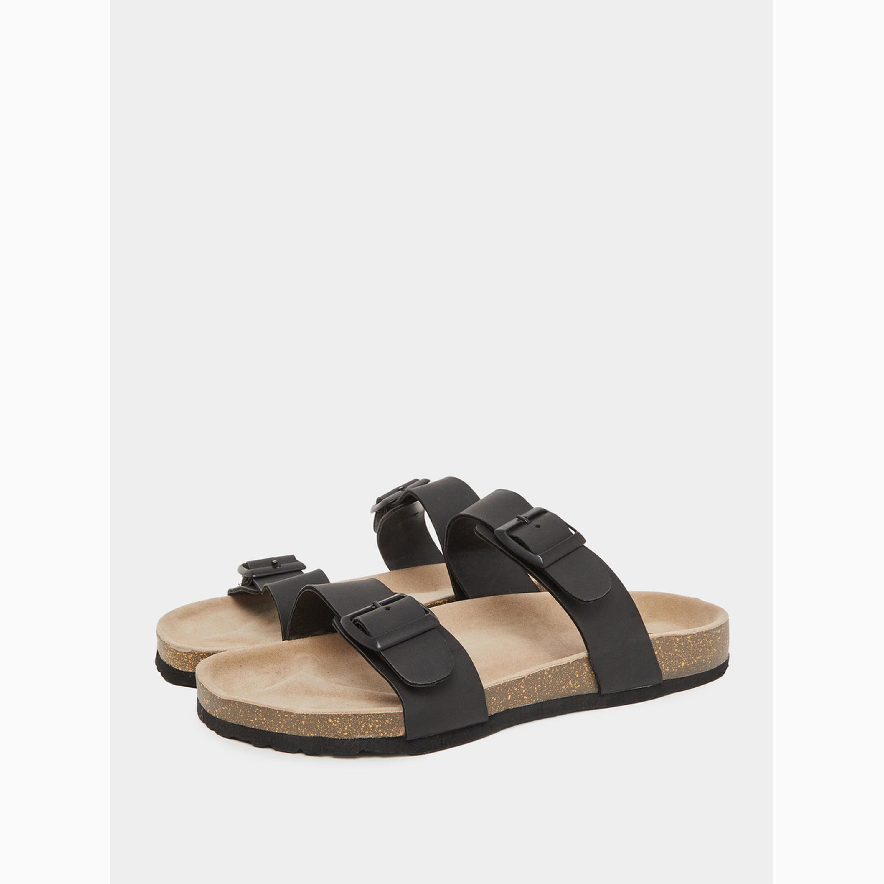 Styli Men Black Double-Strap Sandals-men-shoes-sandals-image-1