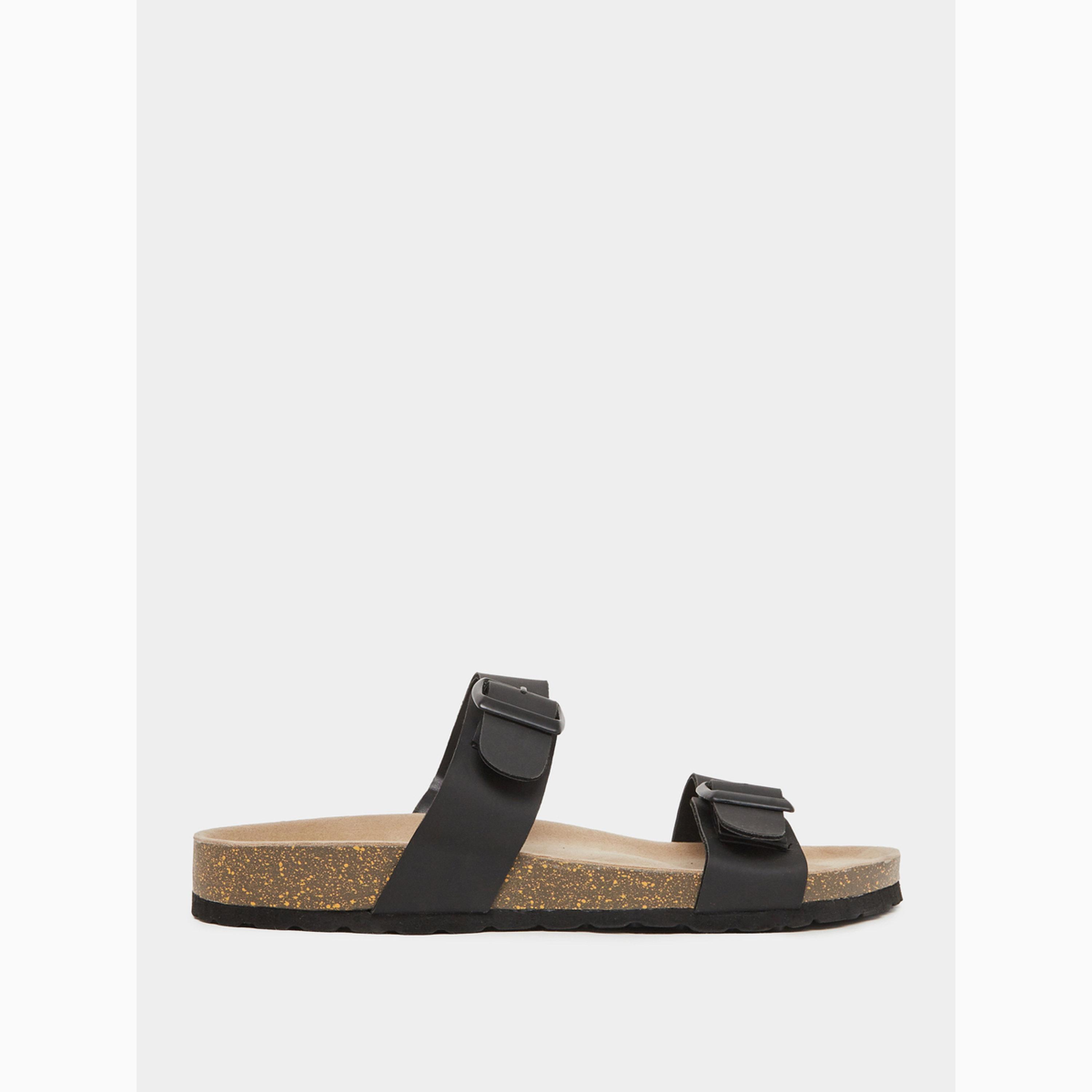 Styli Men Black Double-Strap Sandals-men-shoes-sandals-image-2