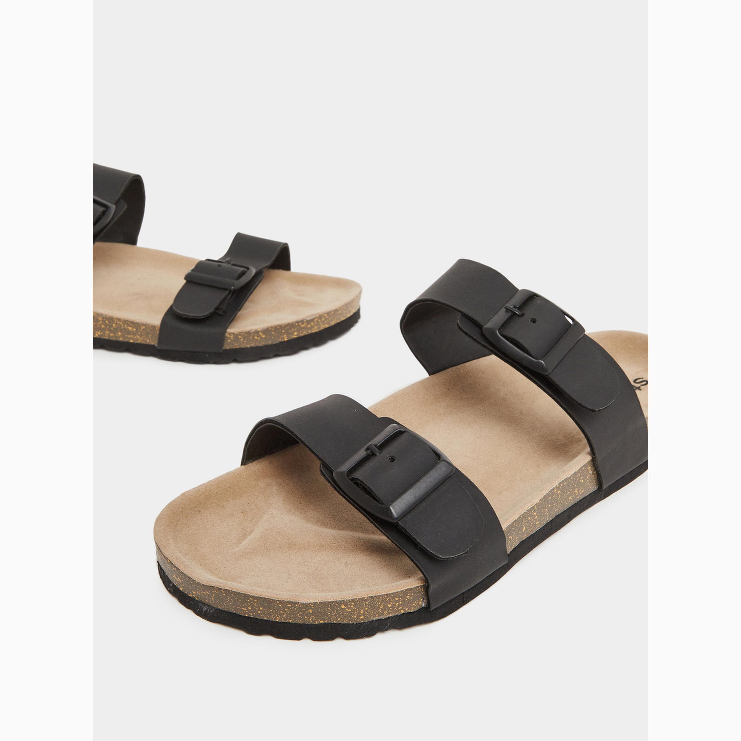 Styli Men Black Double-Strap Sandals-men-shoes-sandals-image-4