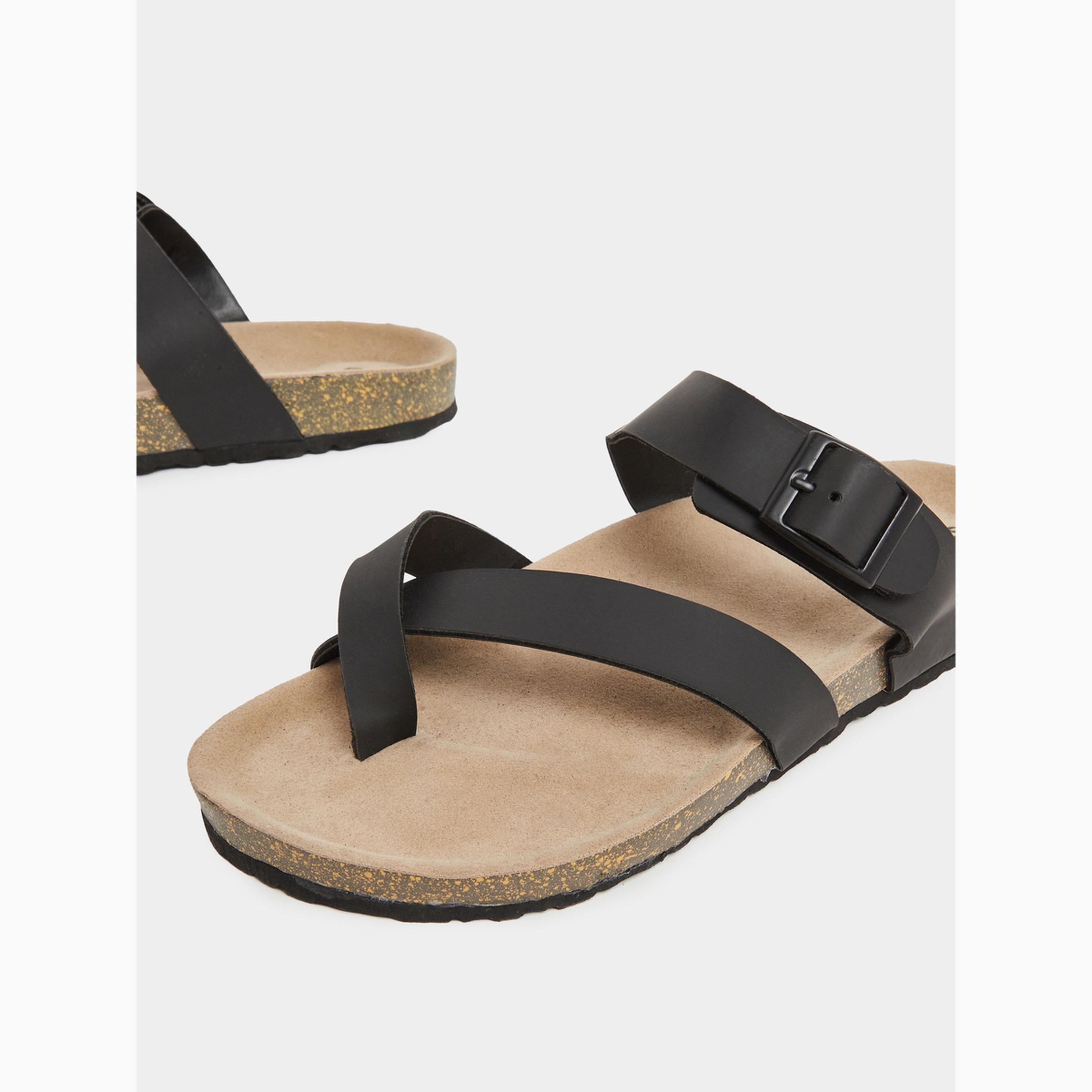 صندل أسود بأشرطة قابلة للتعديل للرجال-men-shoes-sandals-image-4