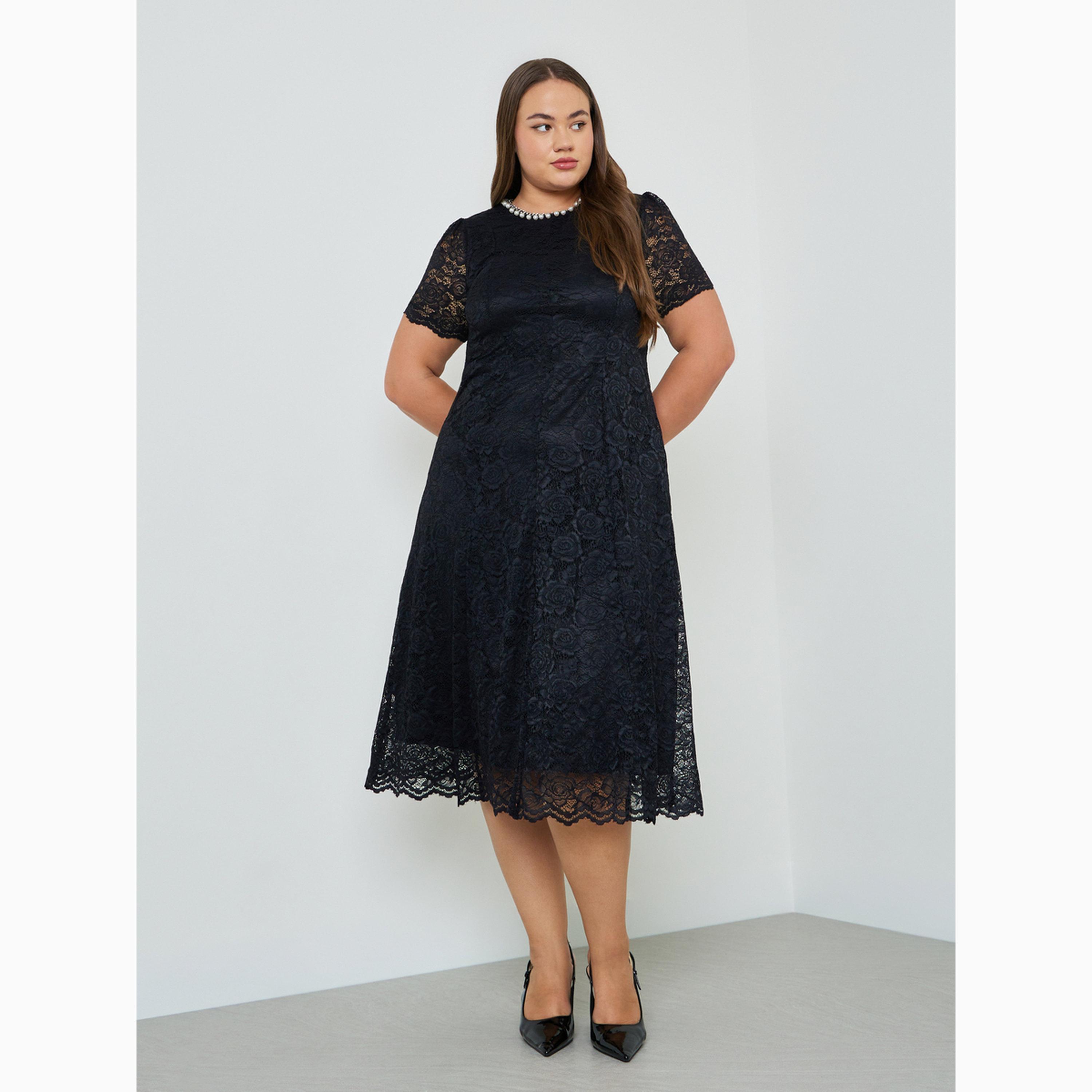 Styli Plus Size Lace Overlay A-Line Midi Dress-women-clothing-dresses-image-3