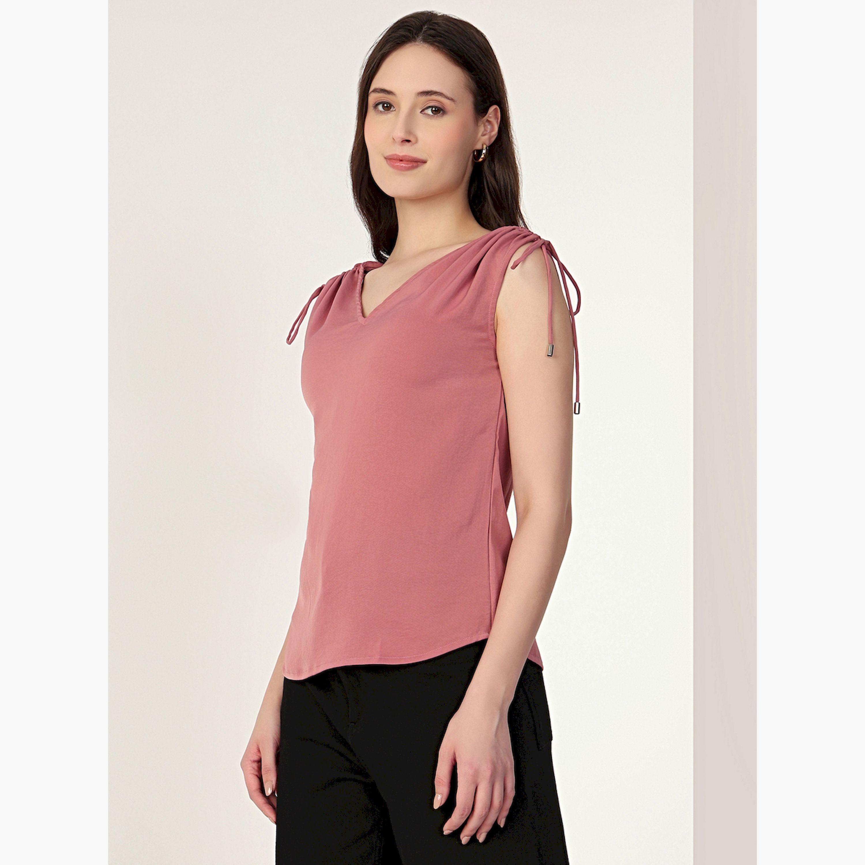 بلوزة وردية بلا أكمام بتفاصيل أربطة-women-clothing-shirtsandblouses-blouses-image-4