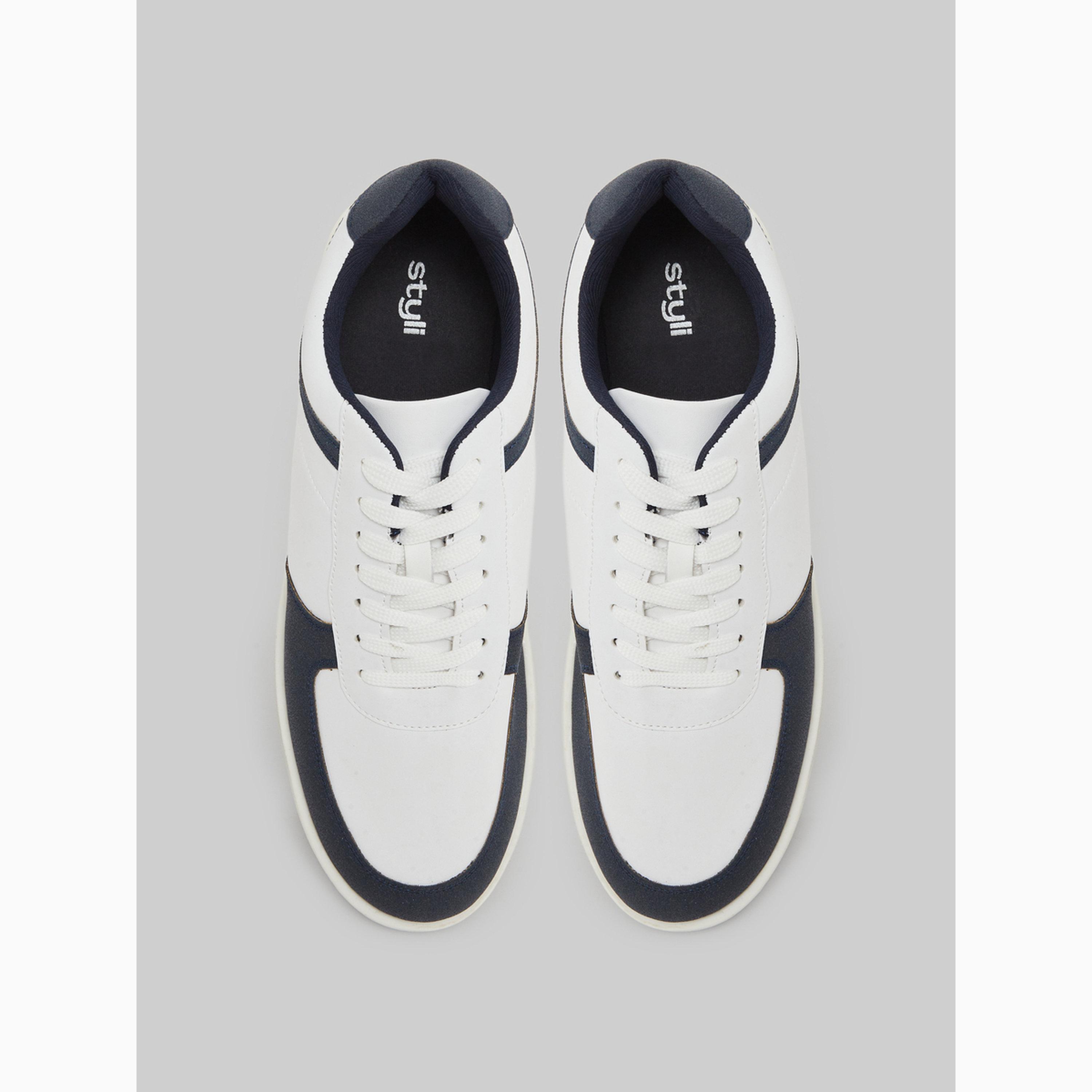 Styli Men White Leather Low-Top Sneakers-men-shoes-sneakers-image-3