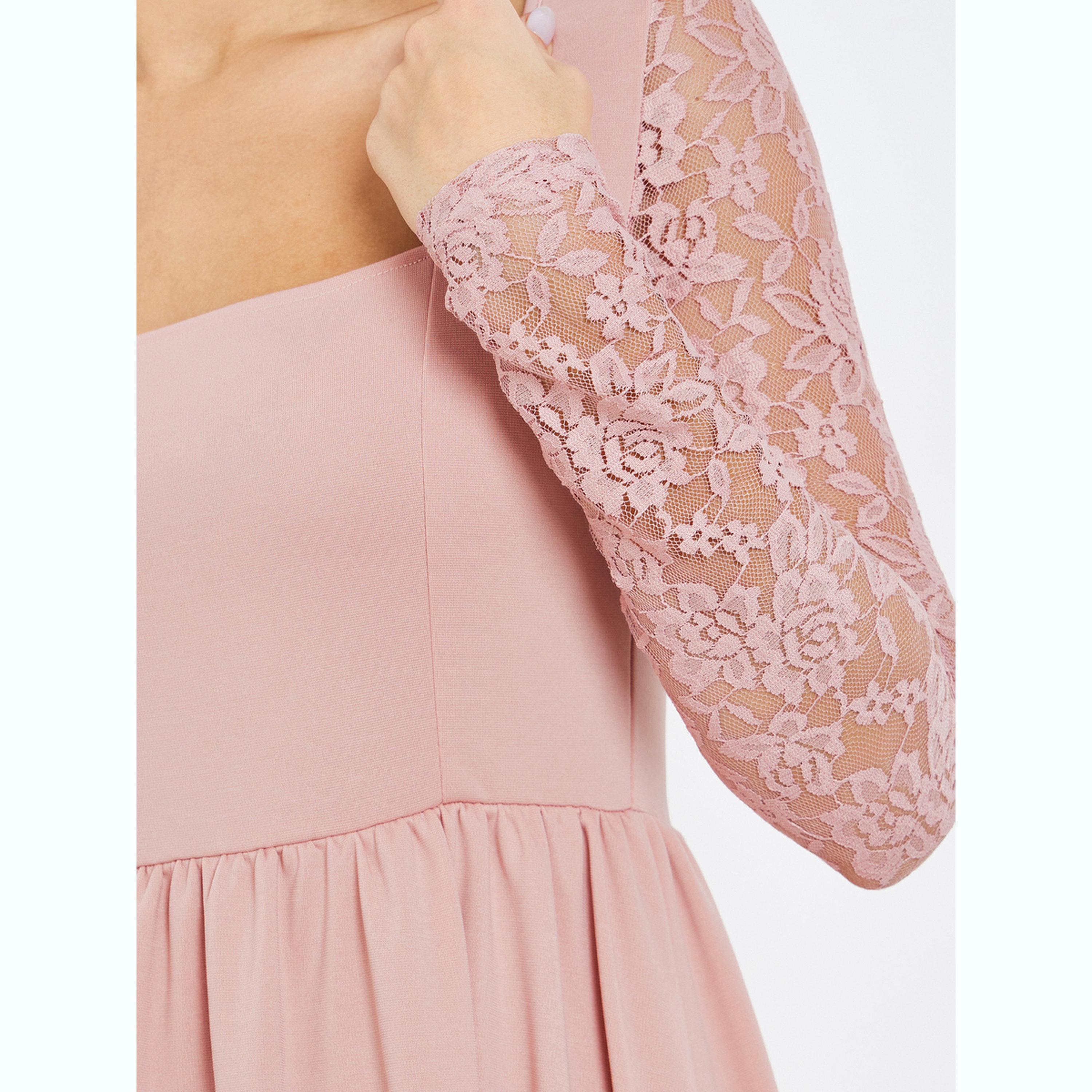 فستان طويل بحافة واسعة وأكمام دانتيل-women-clothing-dresses-image-5