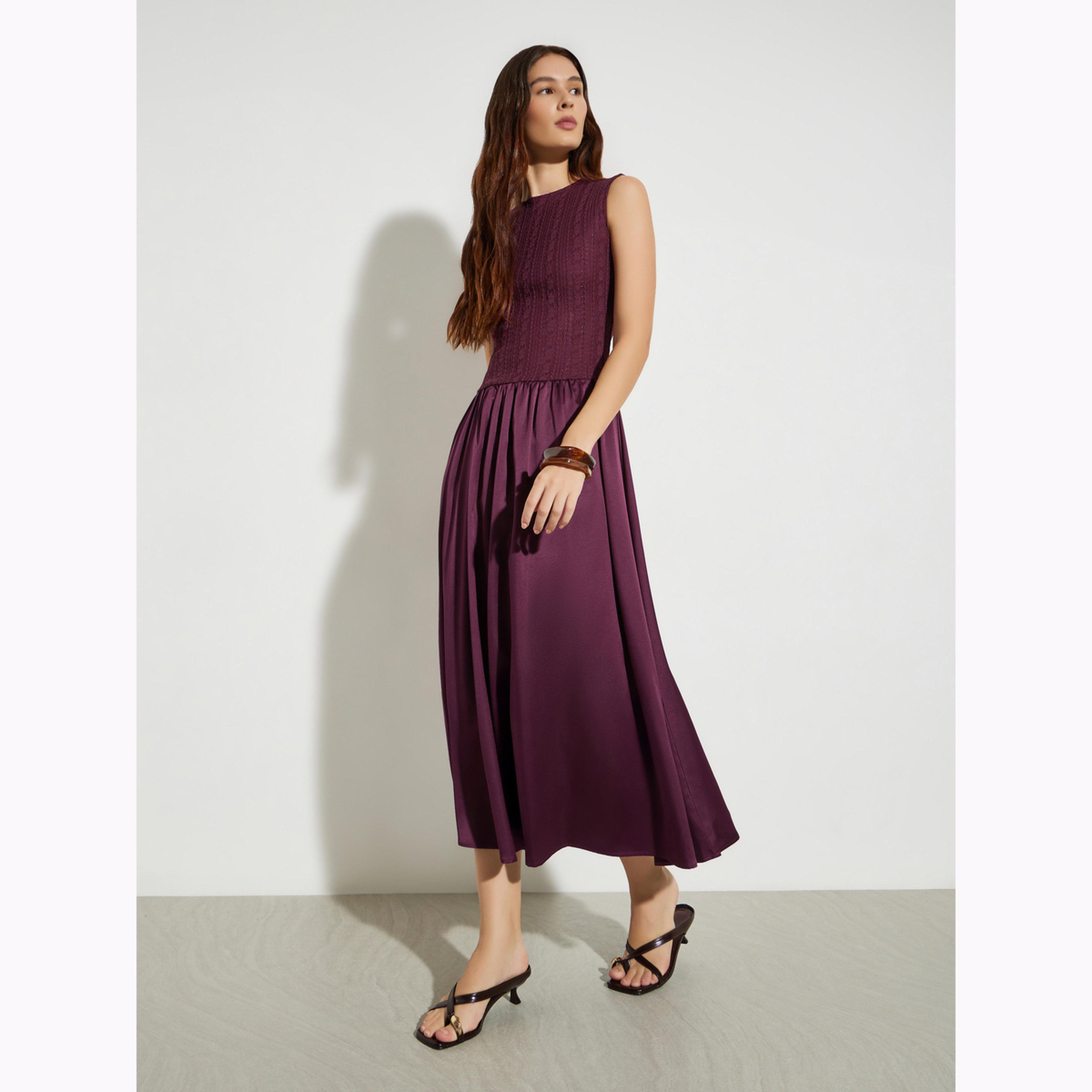 Styli Burgundy Lace Panel Sleeveless Maxi Dress-women-clothing-dresses-image-3