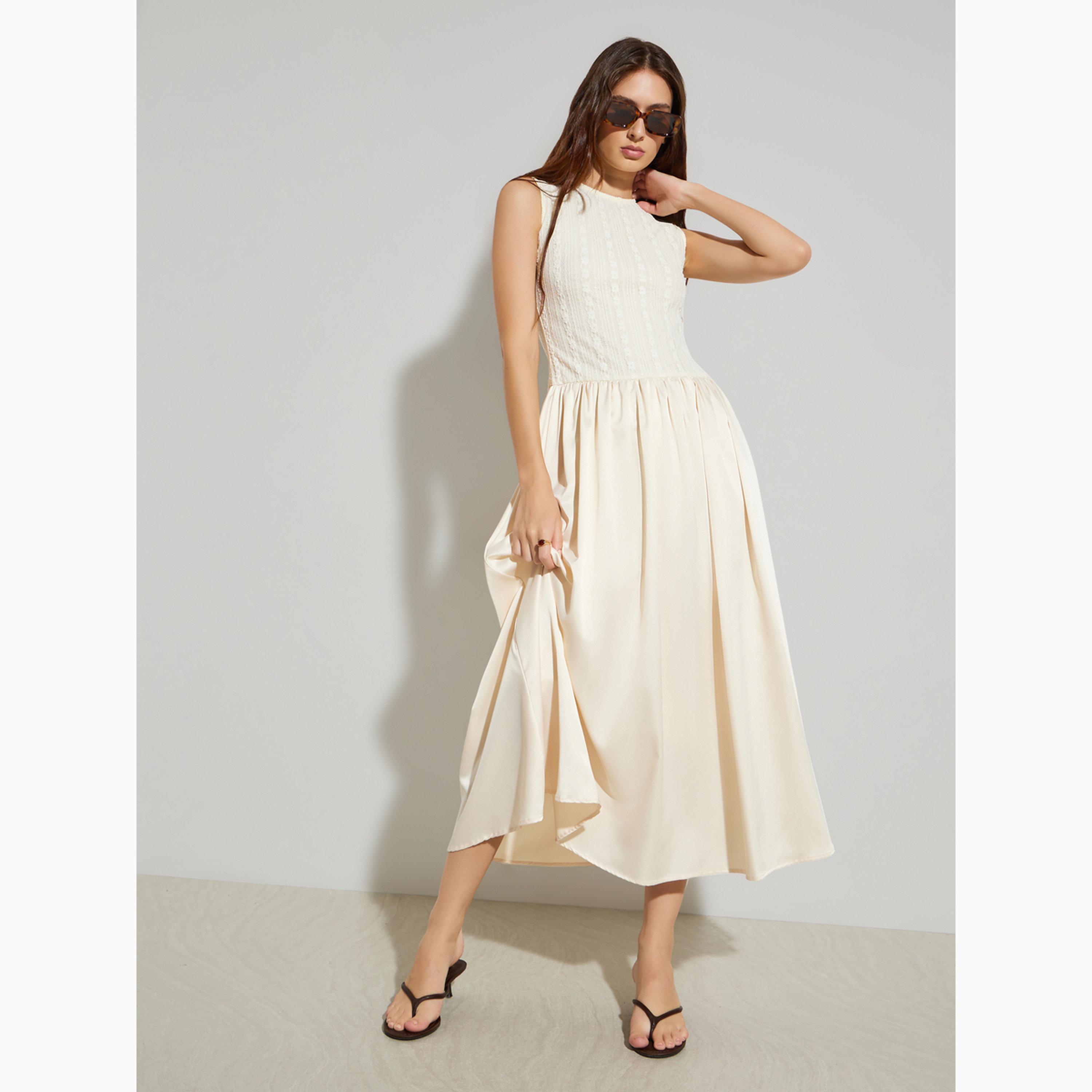 فستان طويل بدون أكمام بأجزاء دانتيل-women-clothing-dresses-image-3