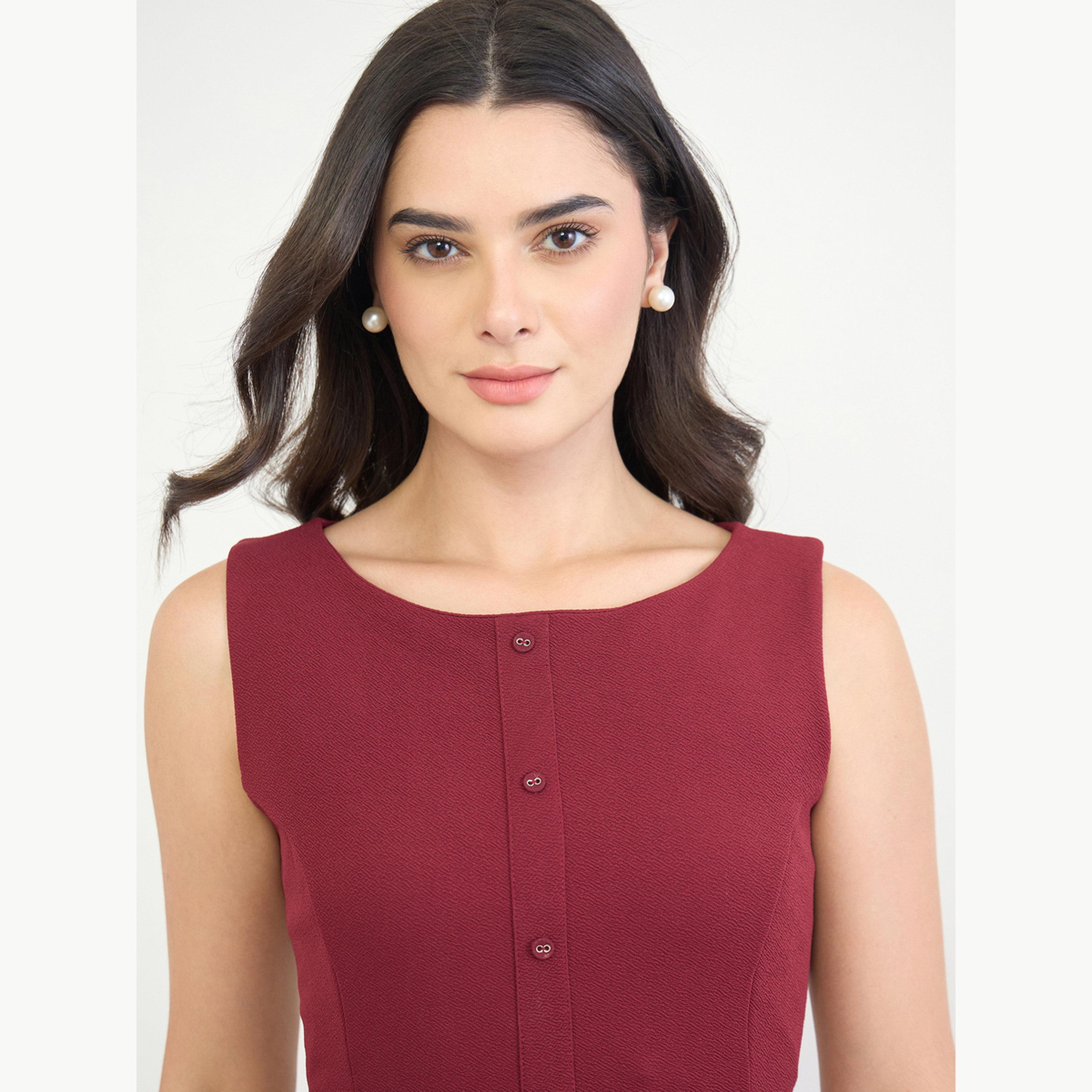 فستان طويل بحافة واسعة وبدون أكمام-women-clothing-dresses-image-5