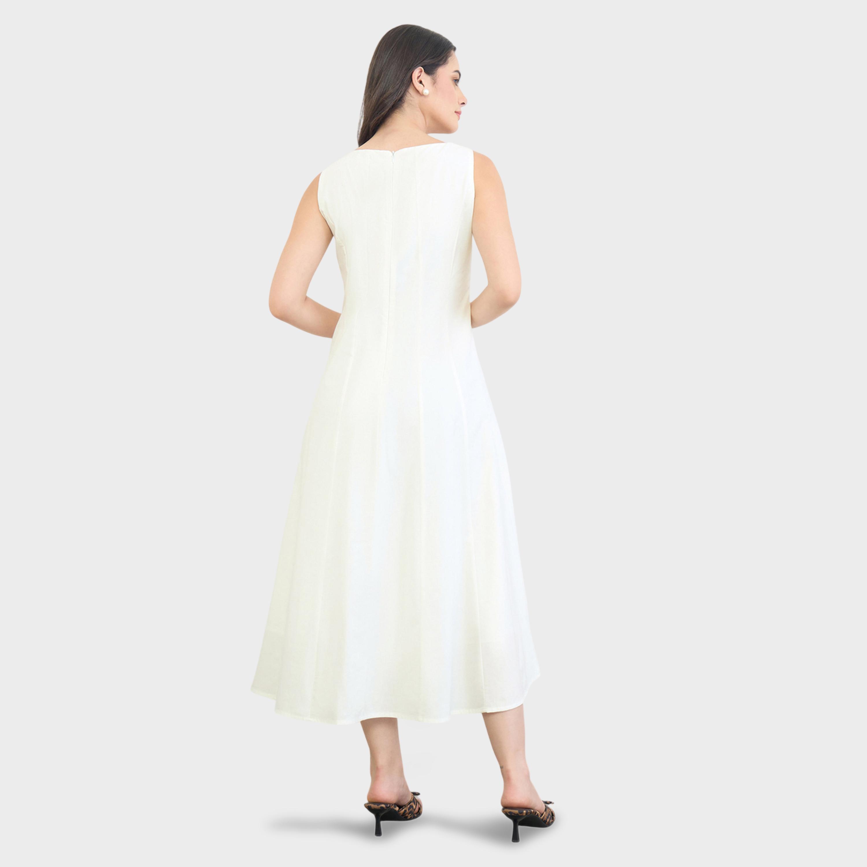 فستان ميدي بحافة واسعة وبدون أكمام-women-clothing-dresses-image-4