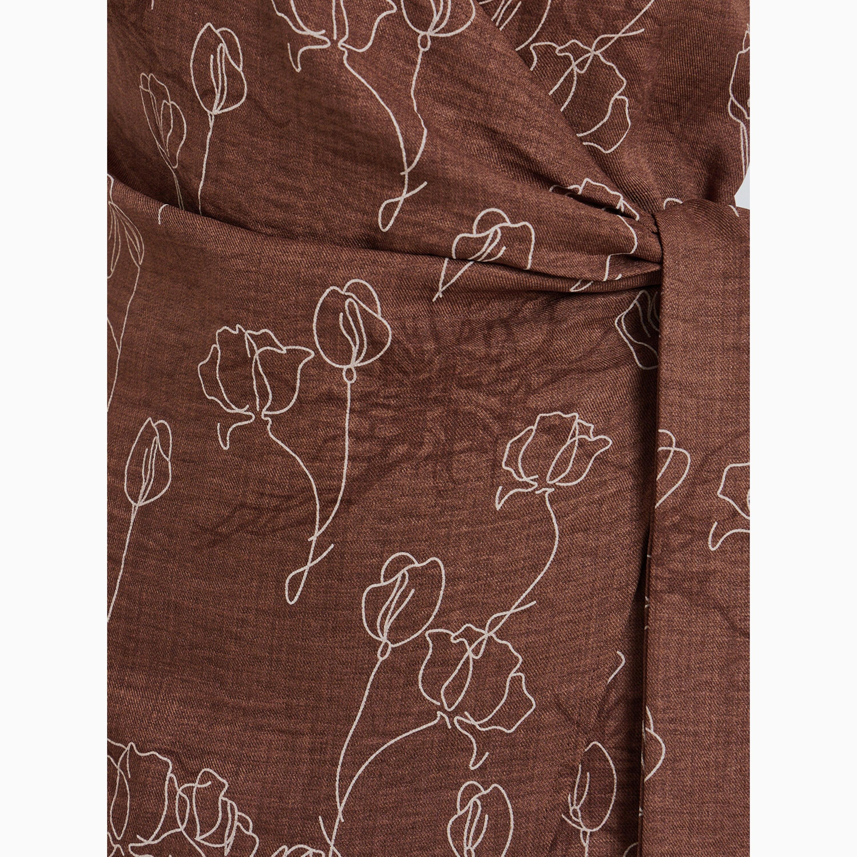 فستان ميدي لف برباط وطبعة زهور-women-clothing-dresses-image-5