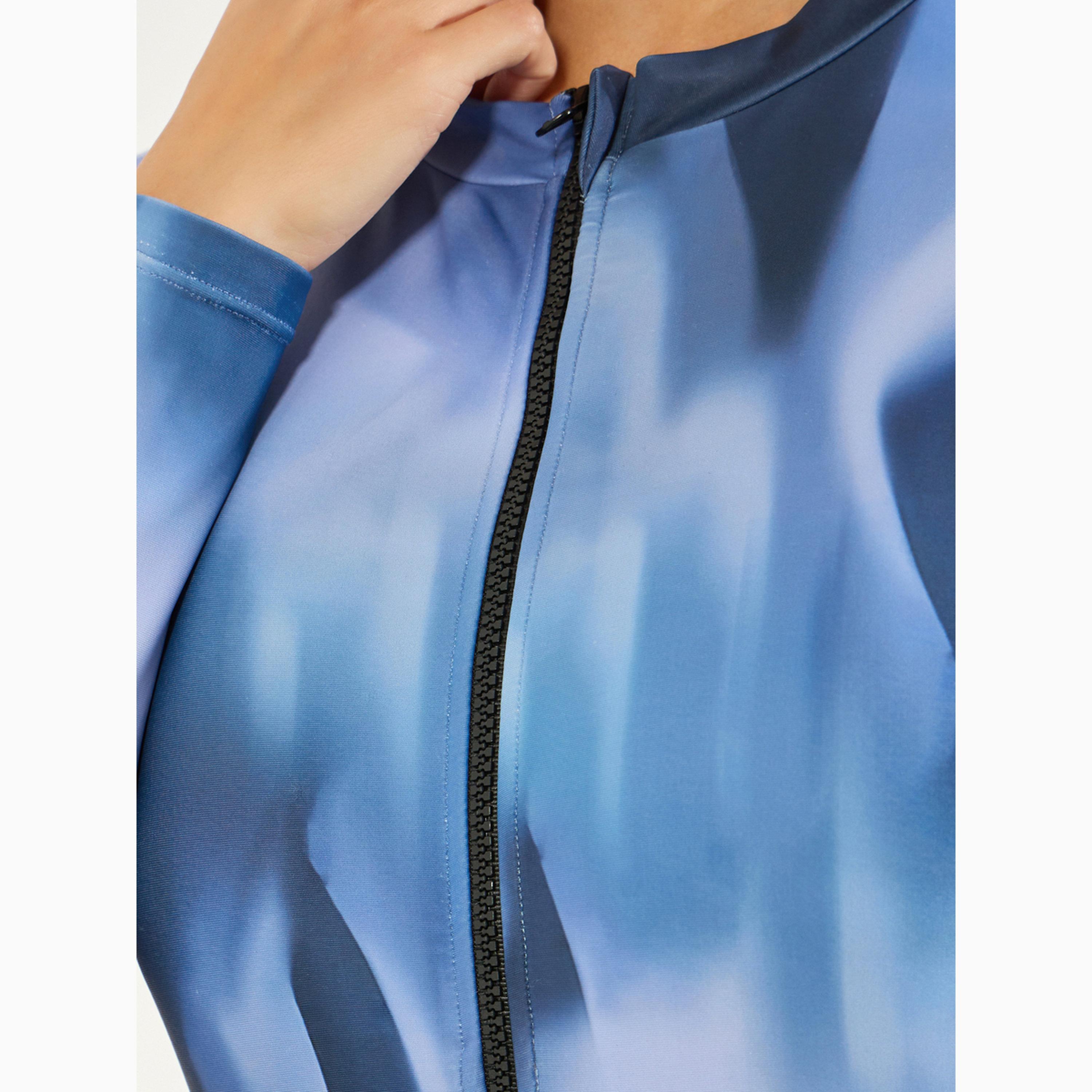 مجموعة بوركيني من تنورة لف شيفون وبوركيني قطعة واحدة بطبعة رخامية-women-clothing-swimandbeach-swim-burkinis-image-4