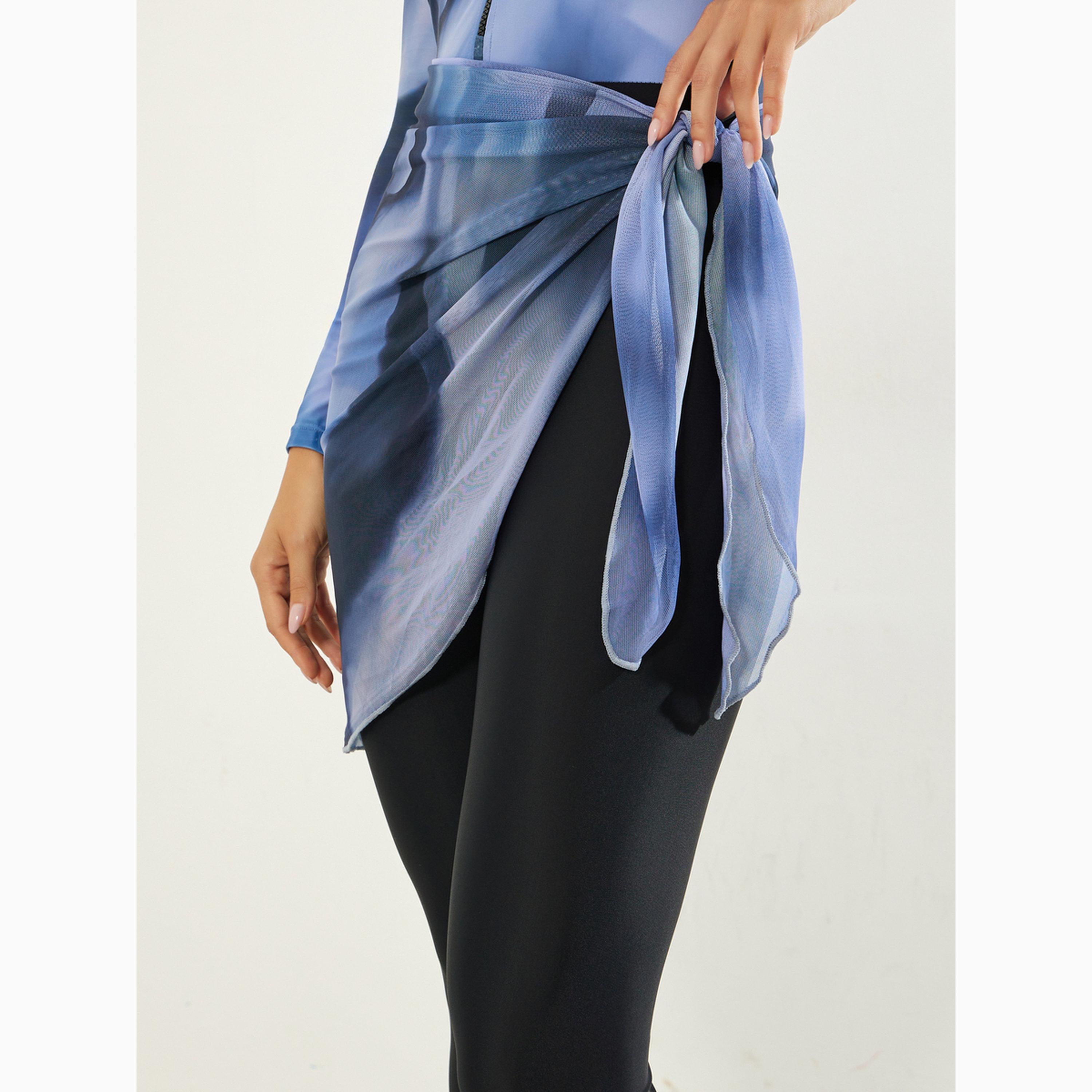 Styli Pack of 2 - Marble Print One Piece Burkini and Chiffon Wrap Skirt-women-clothing-swimandbeach-swim-burkinis-image-5