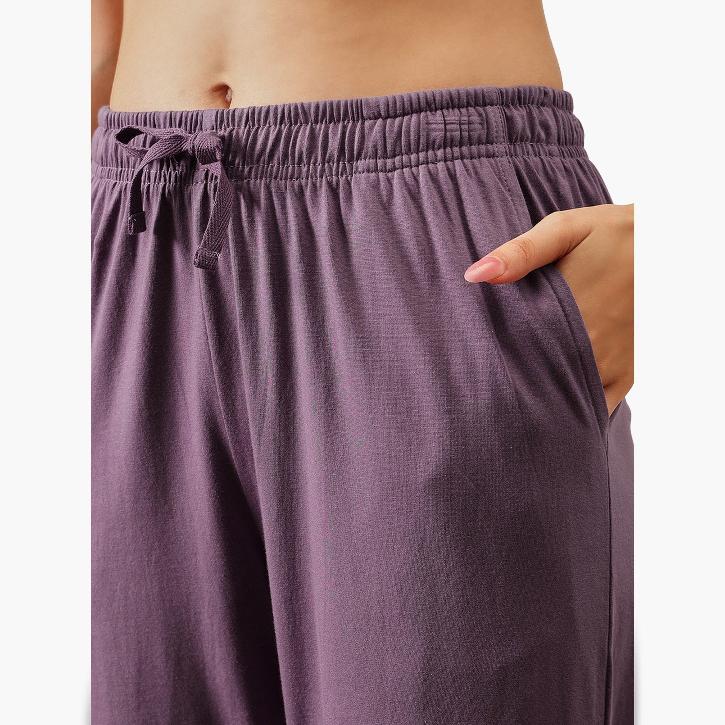 Clovia Purple Solid Cotton Shirt and Pyjama Set-women-clothing-nightwear-pyjamas-longsets-image-6