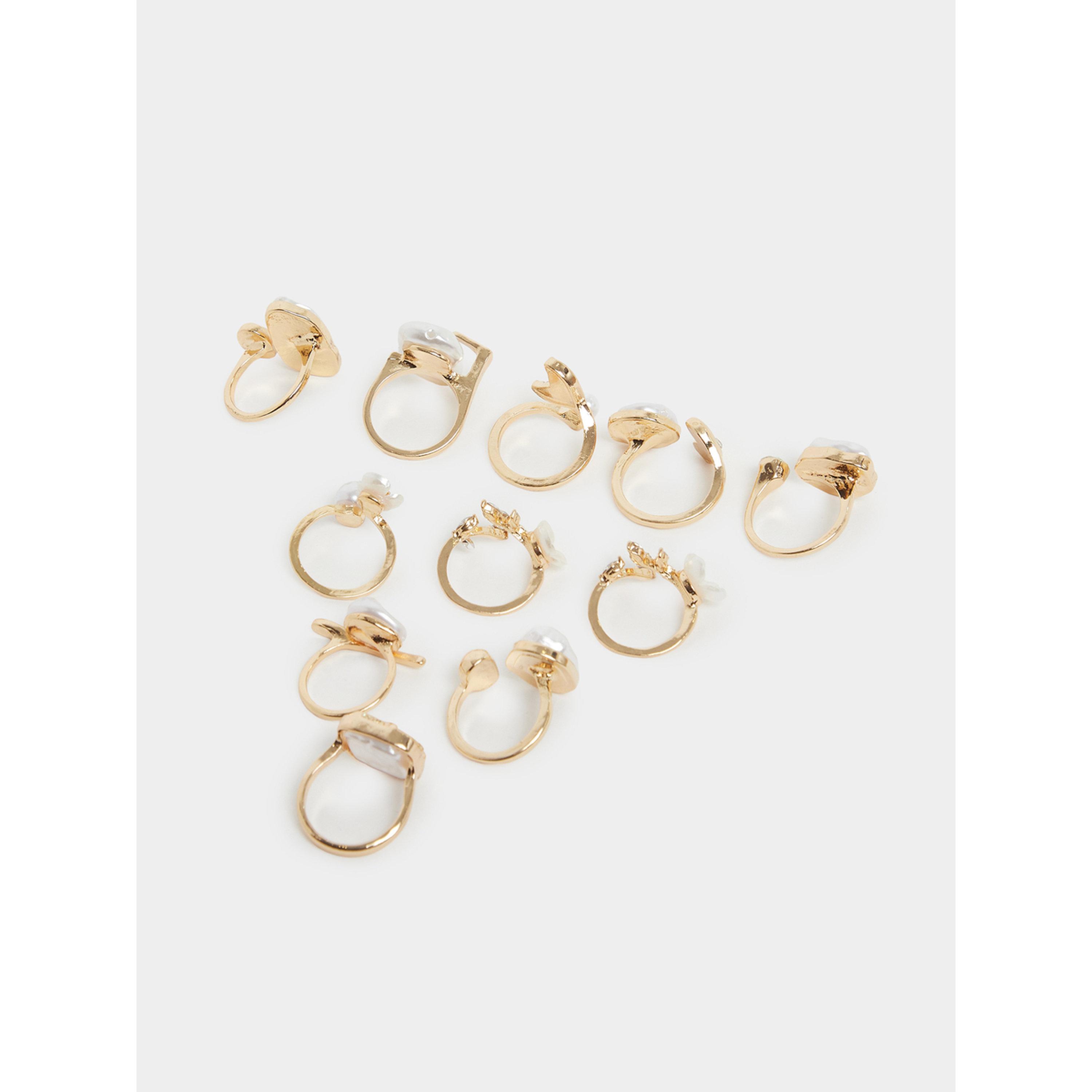 مجموعة من 11 خاتم مزين بلؤلؤ صناعي-women-watchesandjewellery-jewellery-rings-image-3