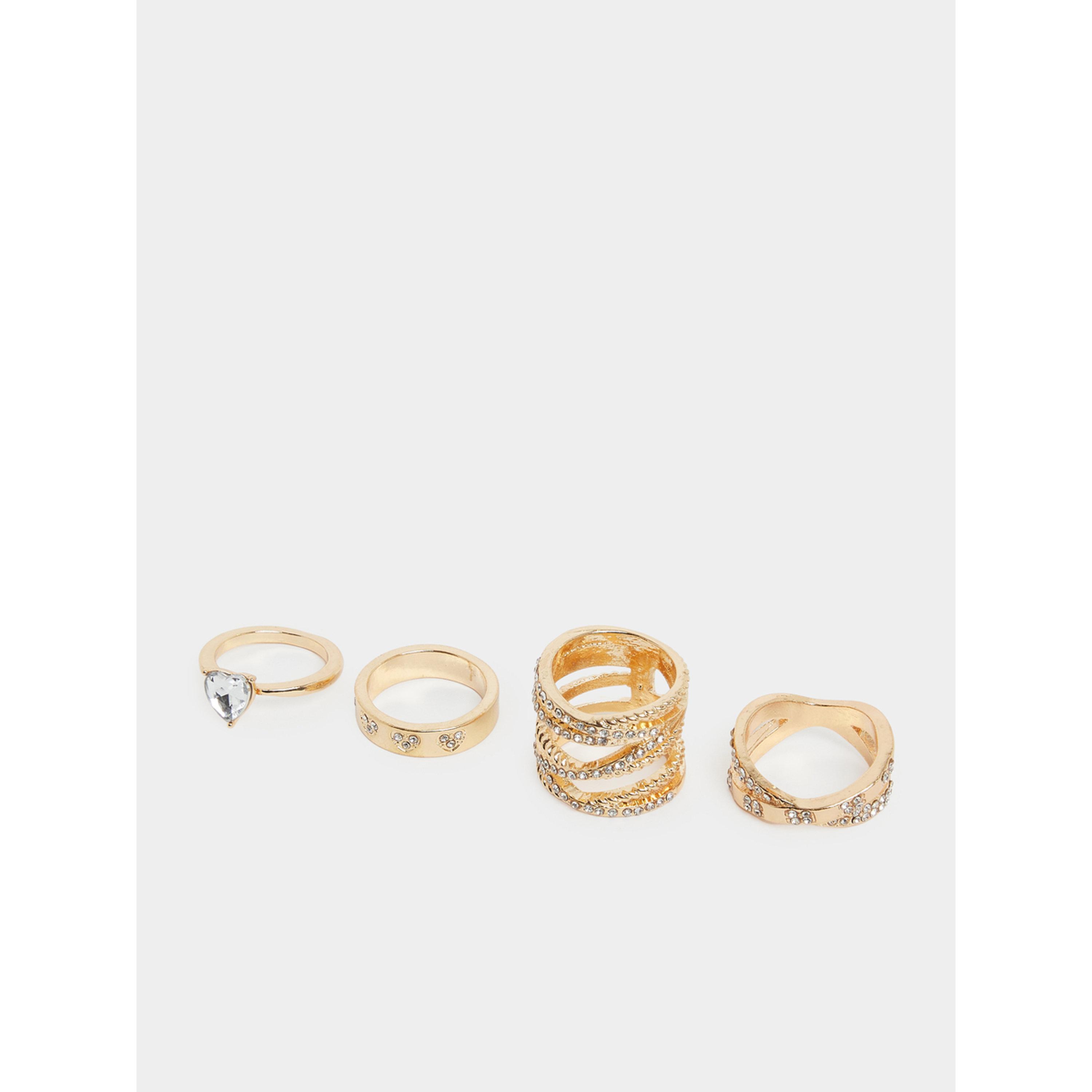 مجموعة من 4 خواتم مزينة-women-watchesandjewellery-jewellery-rings-image-1