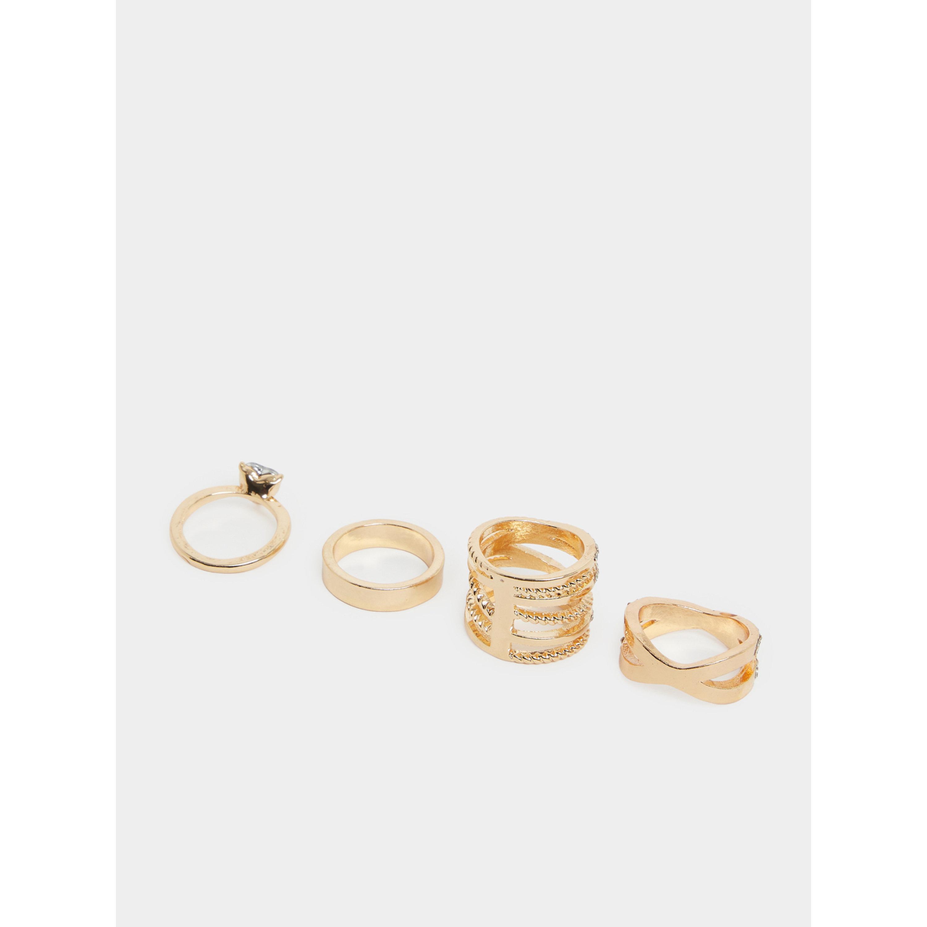 مجموعة من 4 خواتم مزينة-women-watchesandjewellery-jewellery-rings-image-3
