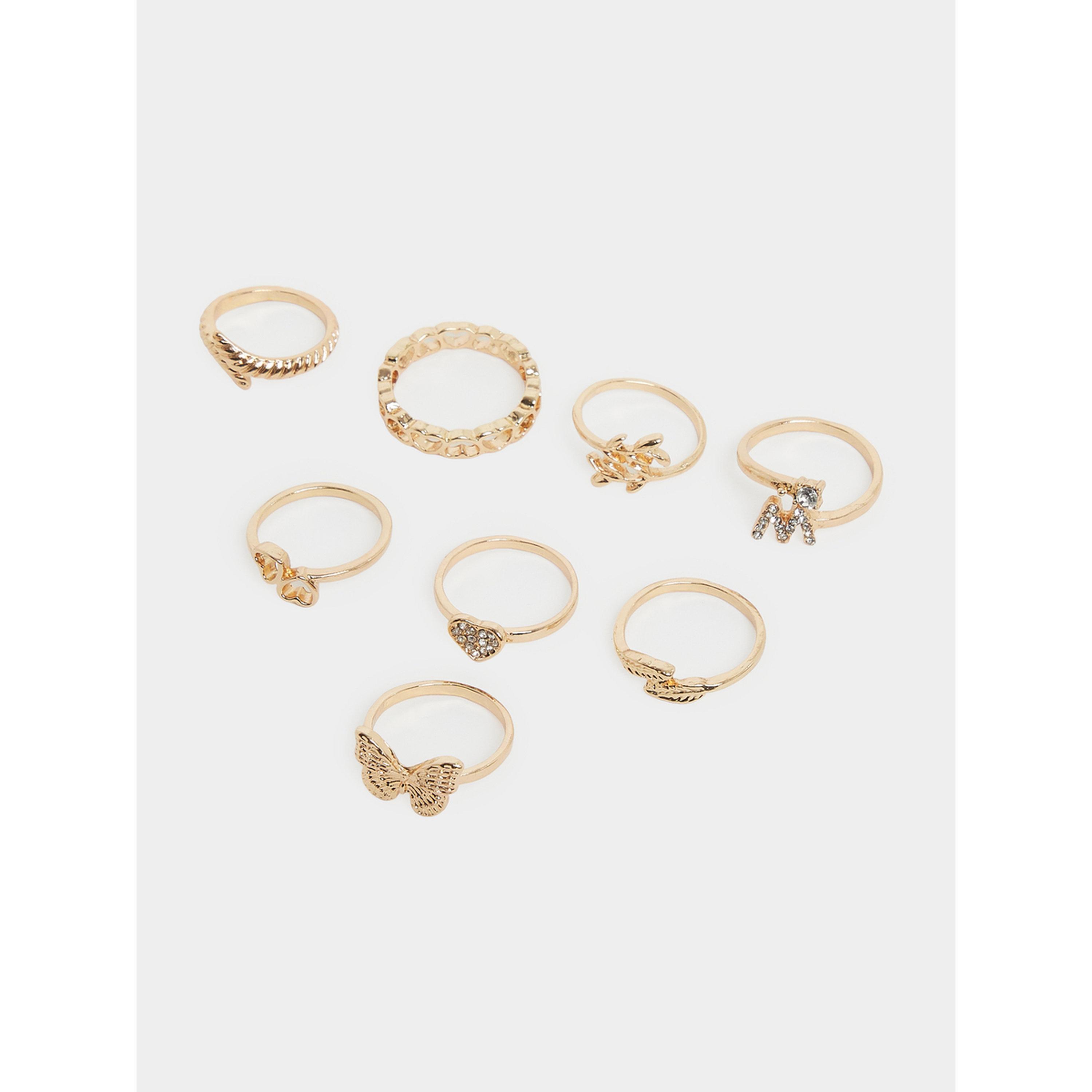Styli Pack of 8 - Embellished Rings-women-watchesandjewellery-jewellery-rings-image-1